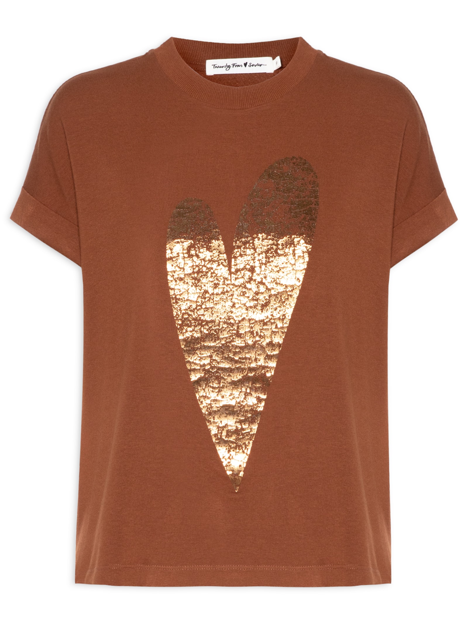 T-shirt Feminina Love More - Twenty Four Seven - Marrom