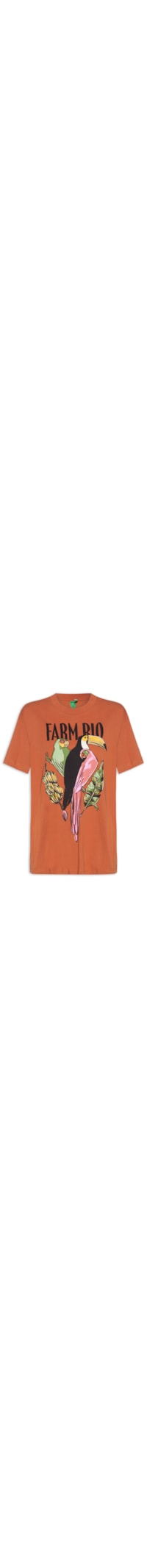 T-Shirt Feminina Média Pássaros - Laranja