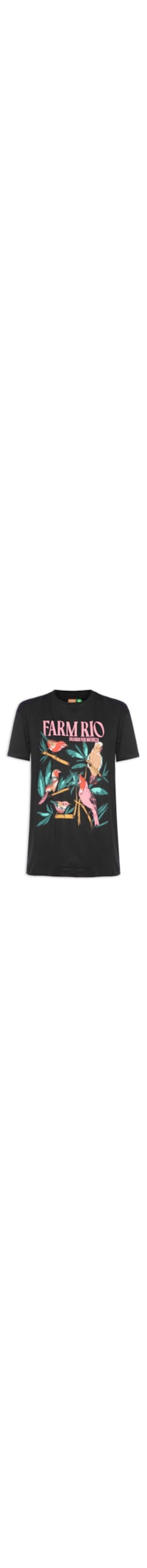T-shirt Feminina Média Pássaros - Preto