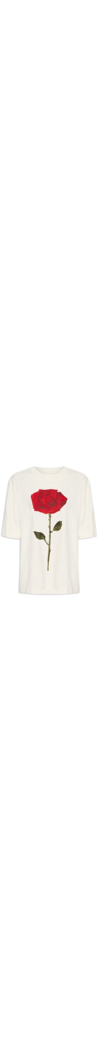 T-Shirt Feminina Over Rosa - Off White