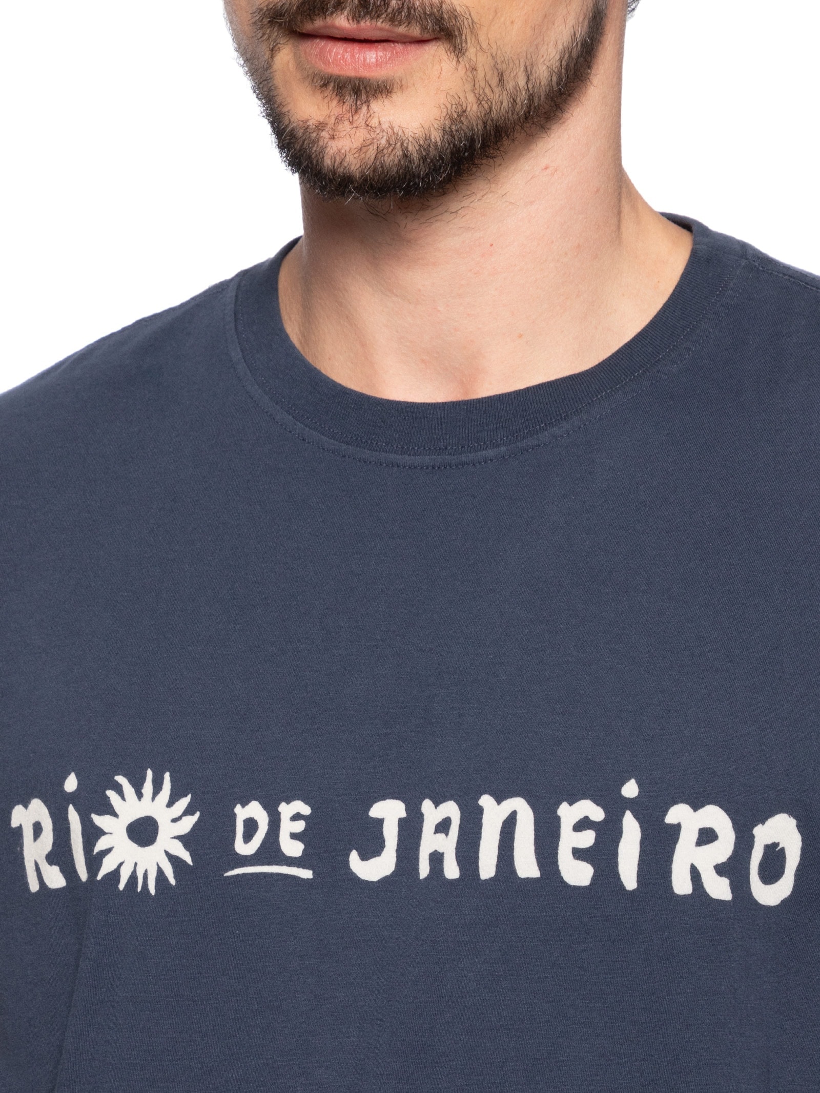 T-Shirt Masculina Vintage Caiçara Rio MC Azul Osklen