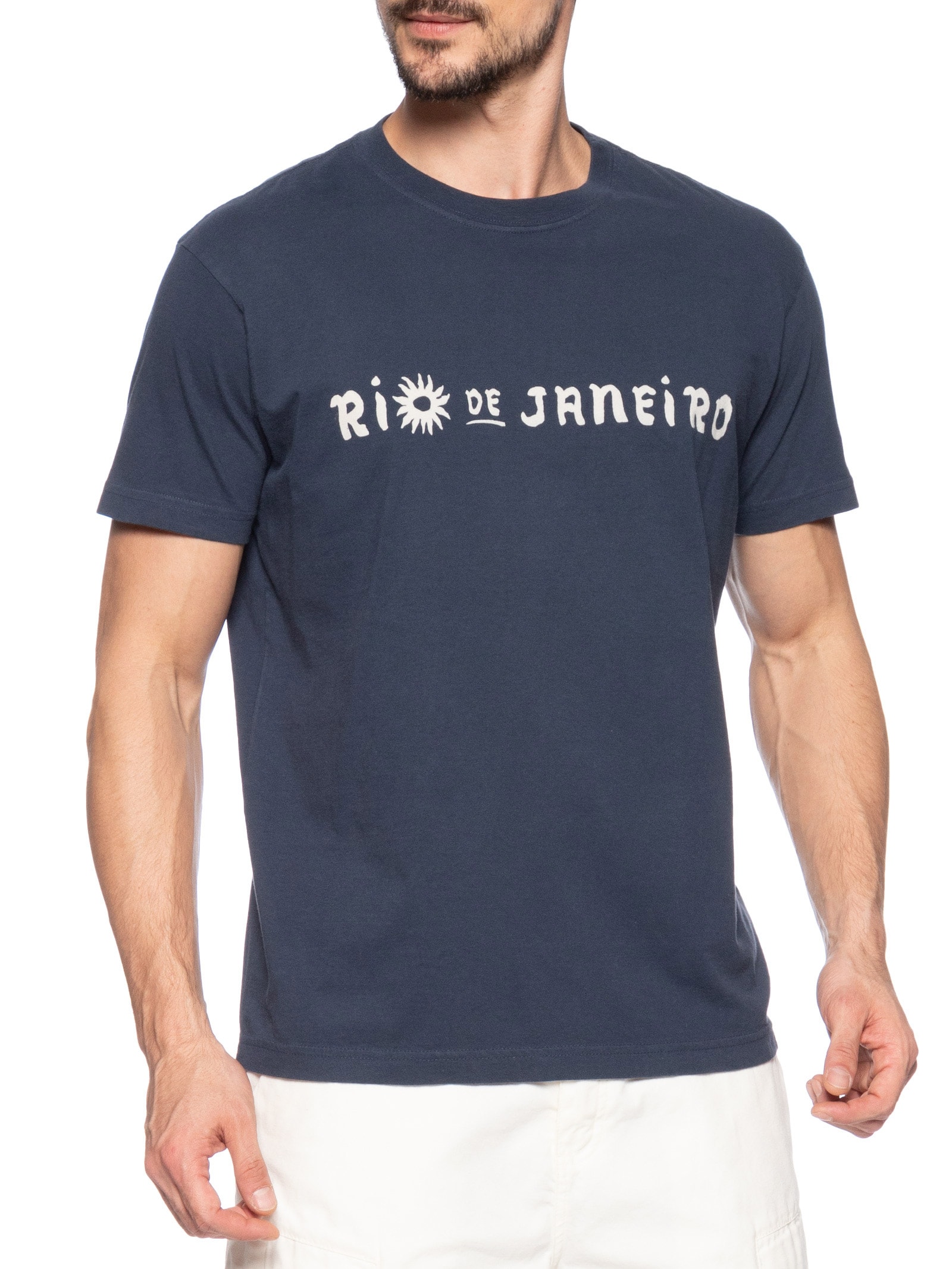 T-Shirt Masculina Vintage Caiçara Rio MC Azul Osklen