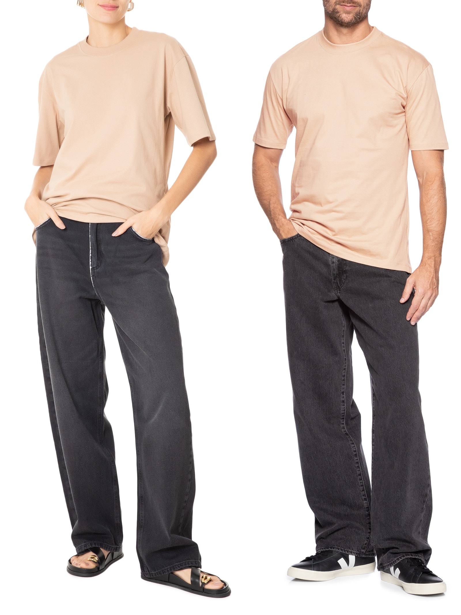 T-shirt Unissex Básica Oversized Bege Basiq