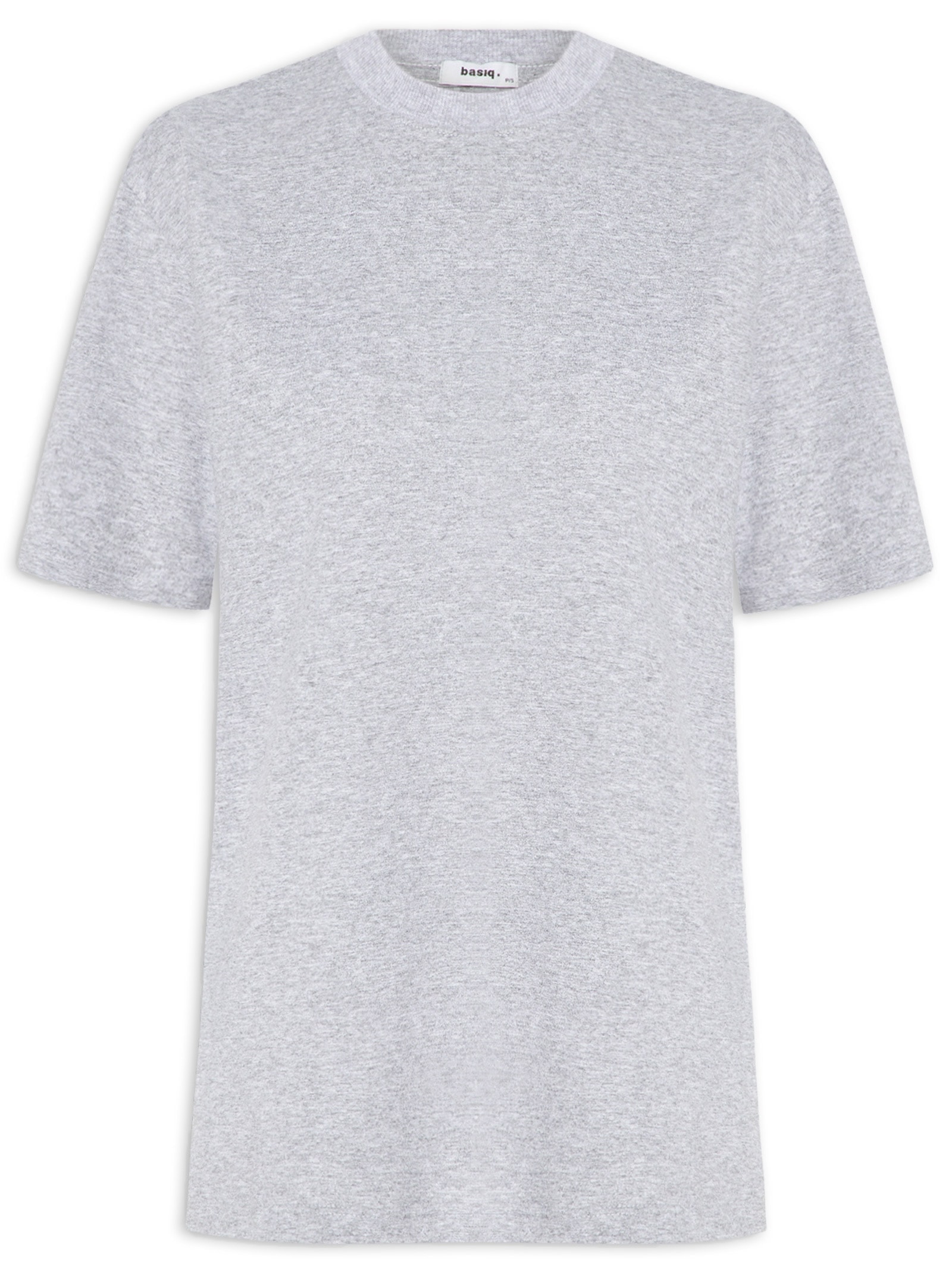 T-shirt Unissex Básica Oversized Cinza  Basiq