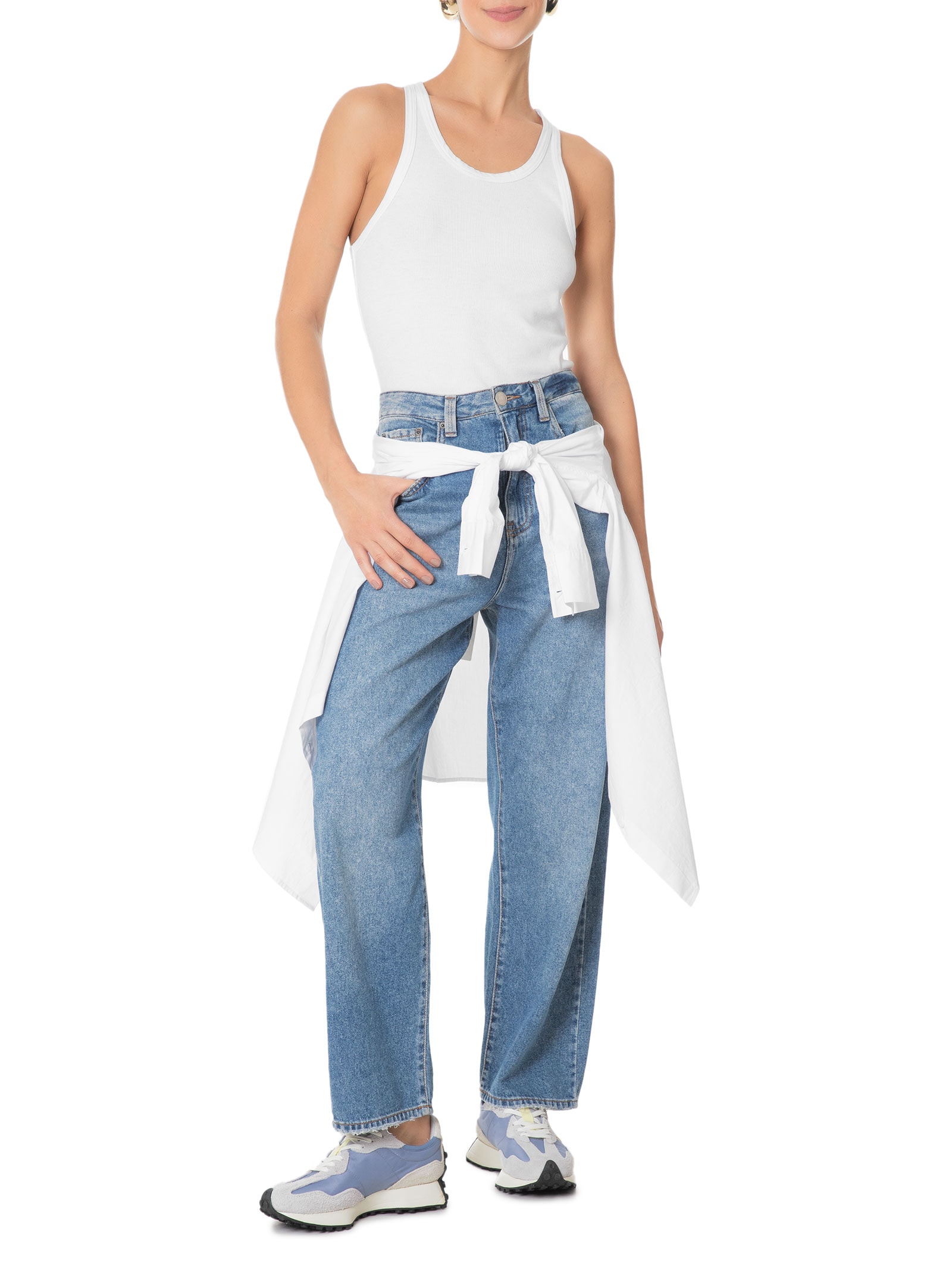 るる① New Balance - Tênis Feminino 327V1 - Azul