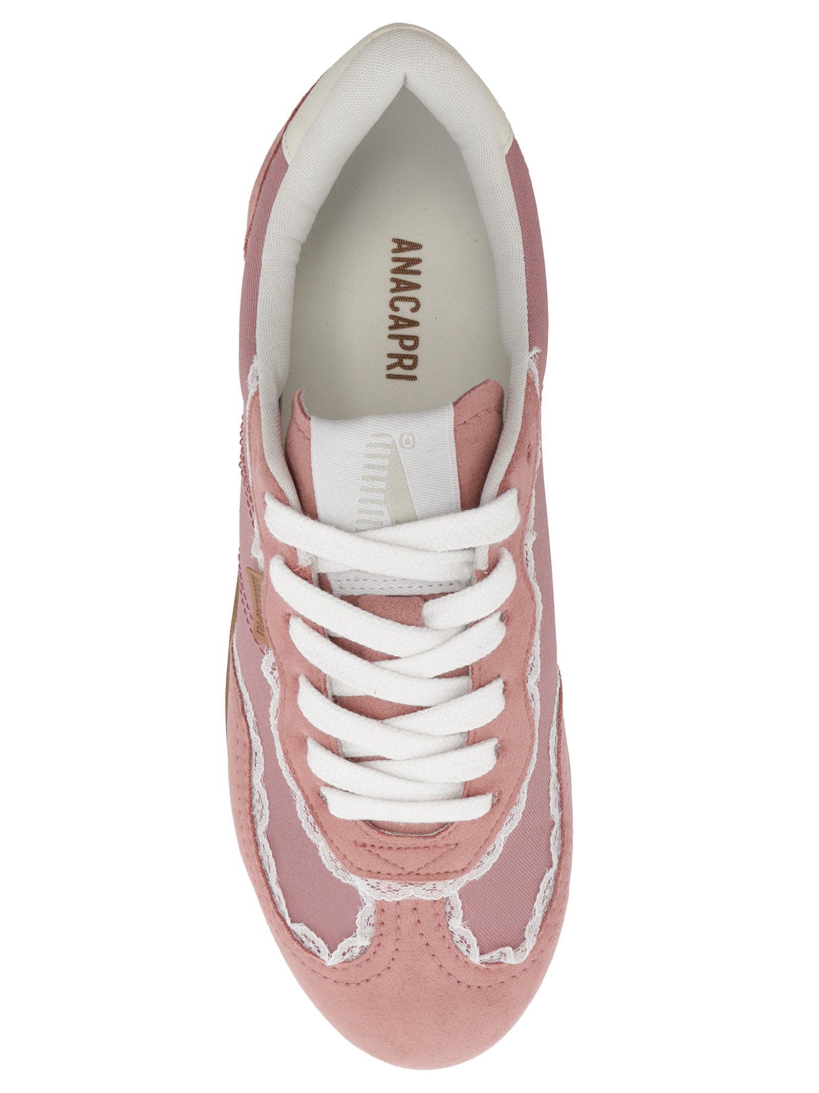 Tênis Feminino A'25 com Detalhes de Renda – Rosa Anacapri