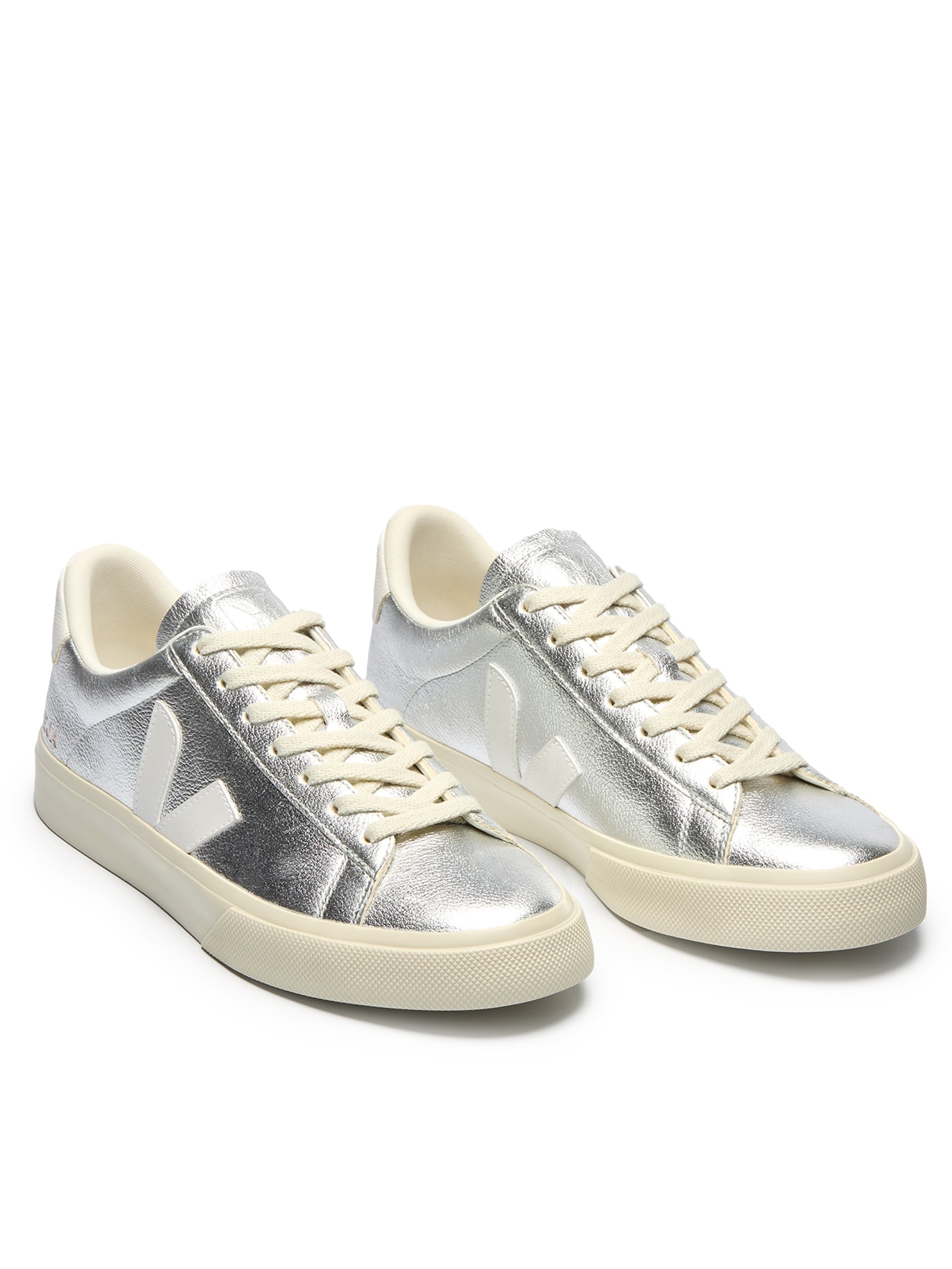 Veja - Tênis Feminino Campo Chromefree Leather - Prata