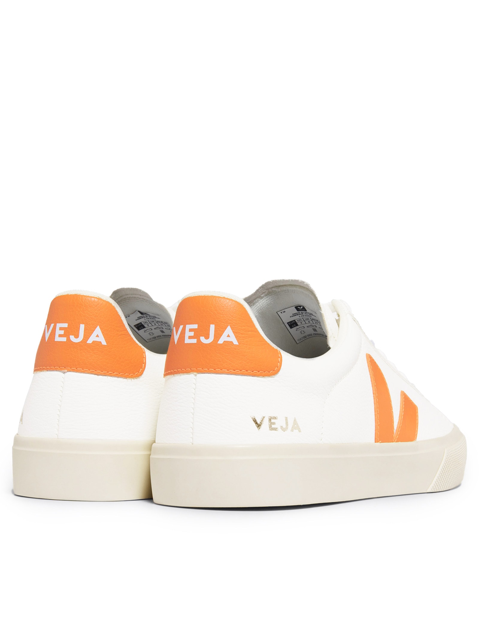 Veja - Tênis Feminino Campo Leath Extra White Fury - Laranja