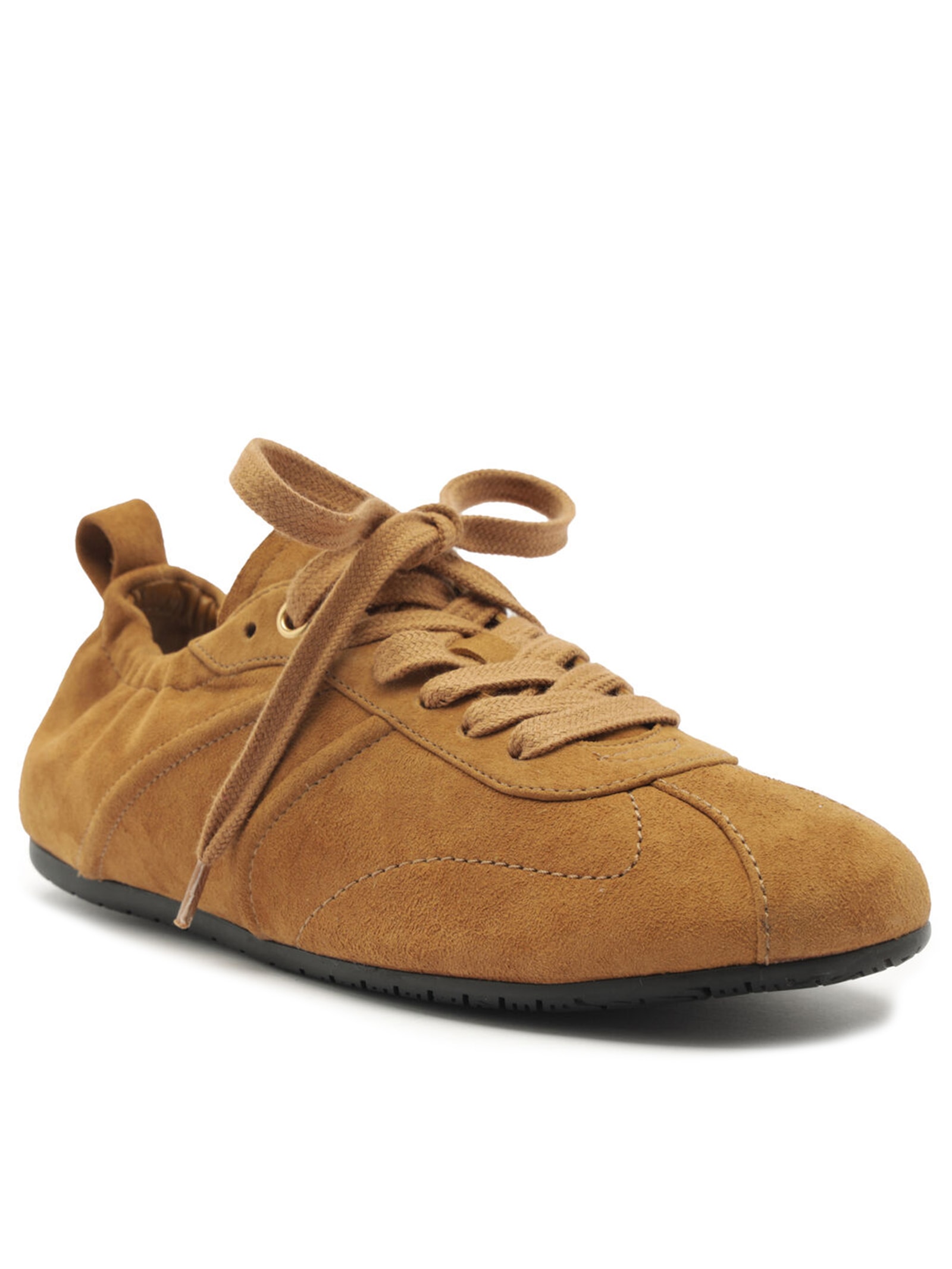 Tênis Feminino Camurça Sola Baixa Elástico Marrom Arezzo