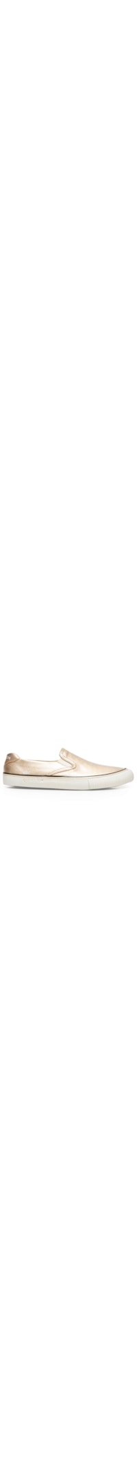 Tênis Feminino Canvas Slip On Couro - Dourado