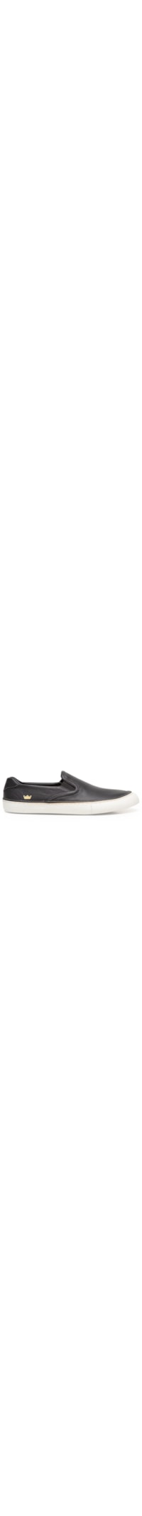Tênis Feminino Canvas Slip On Couro - Preto