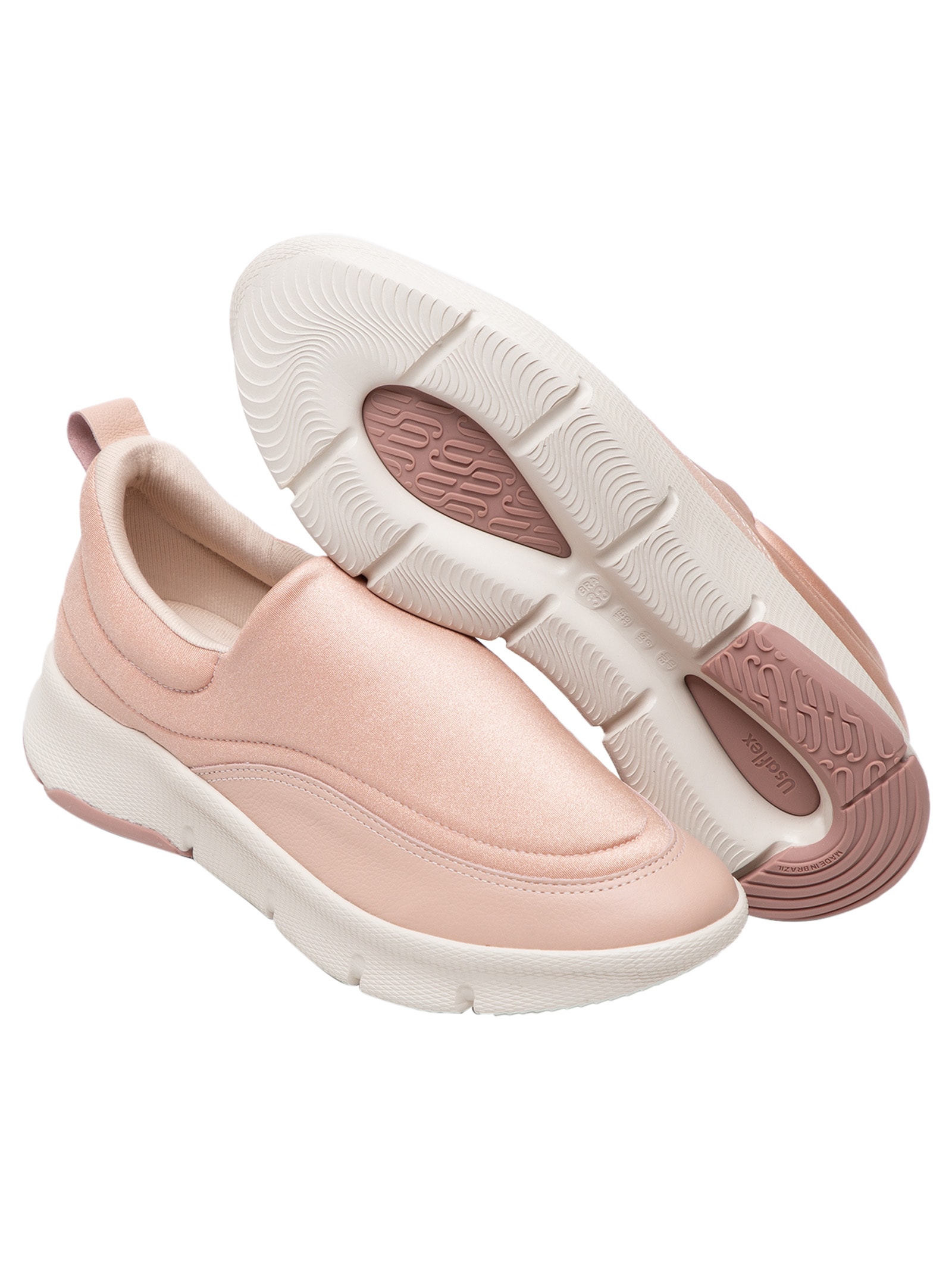Tênis Feminino Casual Elastano Rosa Usaflex