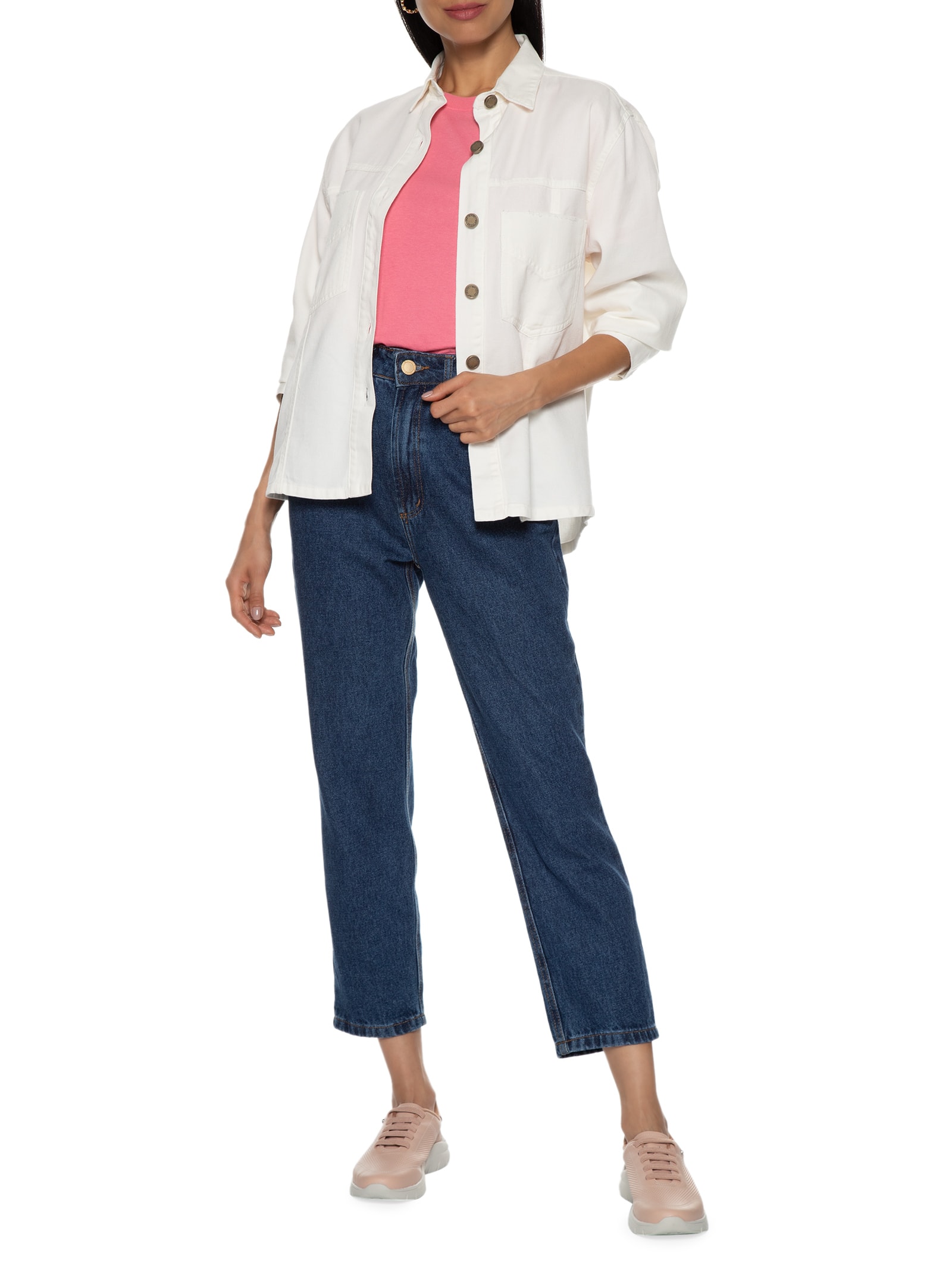 Tênis Feminino Couro Detalhe Laser Rosa Usaflex