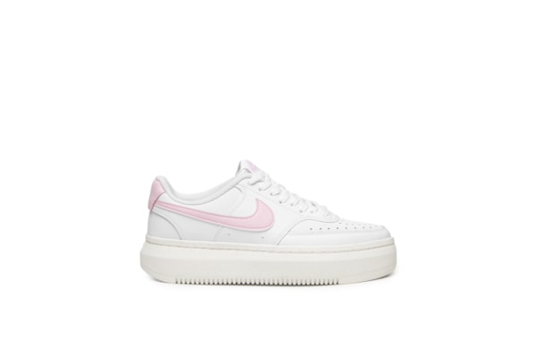 Tênis Feminino Court Vision Alta - Branco e Rosa