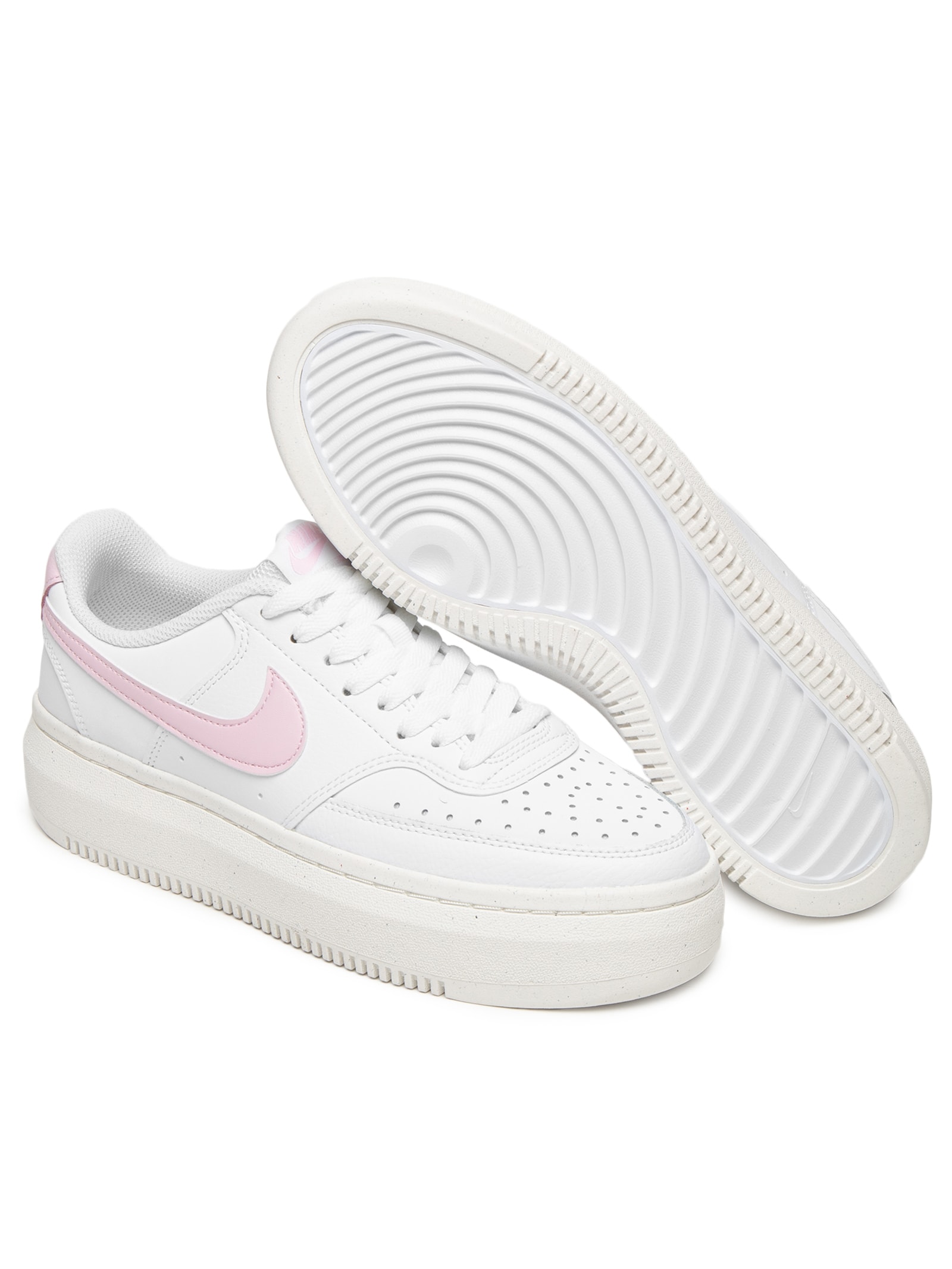 Tênis Feminino Court Vision Alta Branco e Rosa Nike