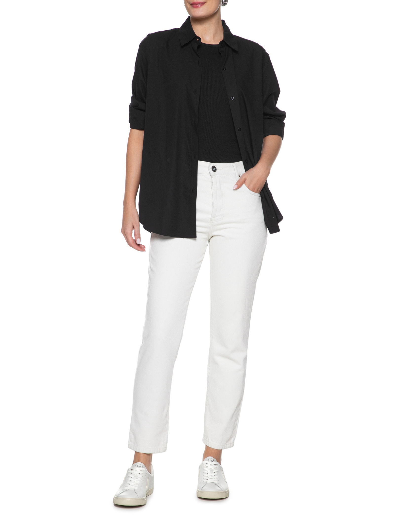 Tênis Feminino Esplar Logo Leather Prata Veja