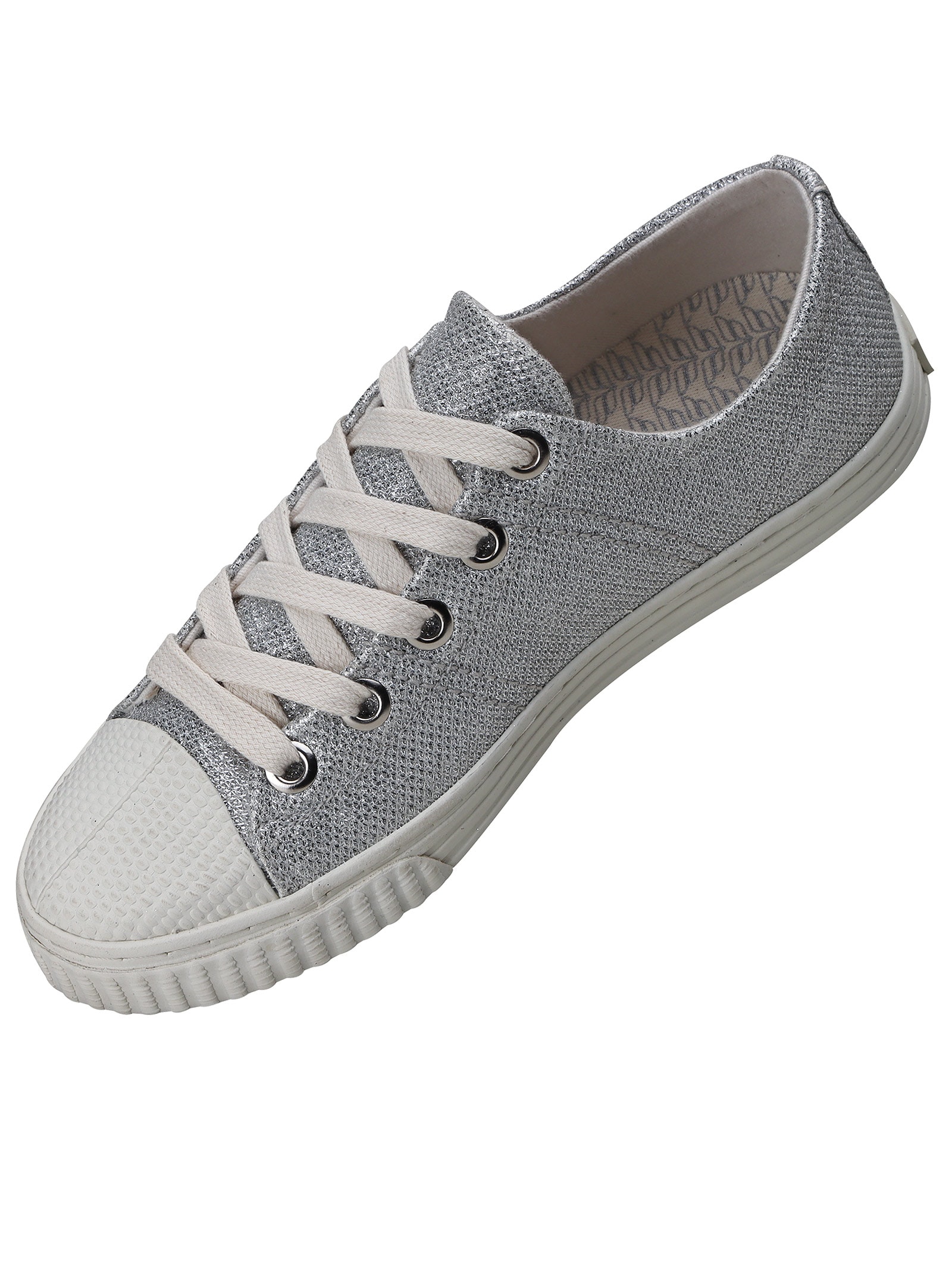 Tênis Feminino Glitter Estela  Prateado Bamba