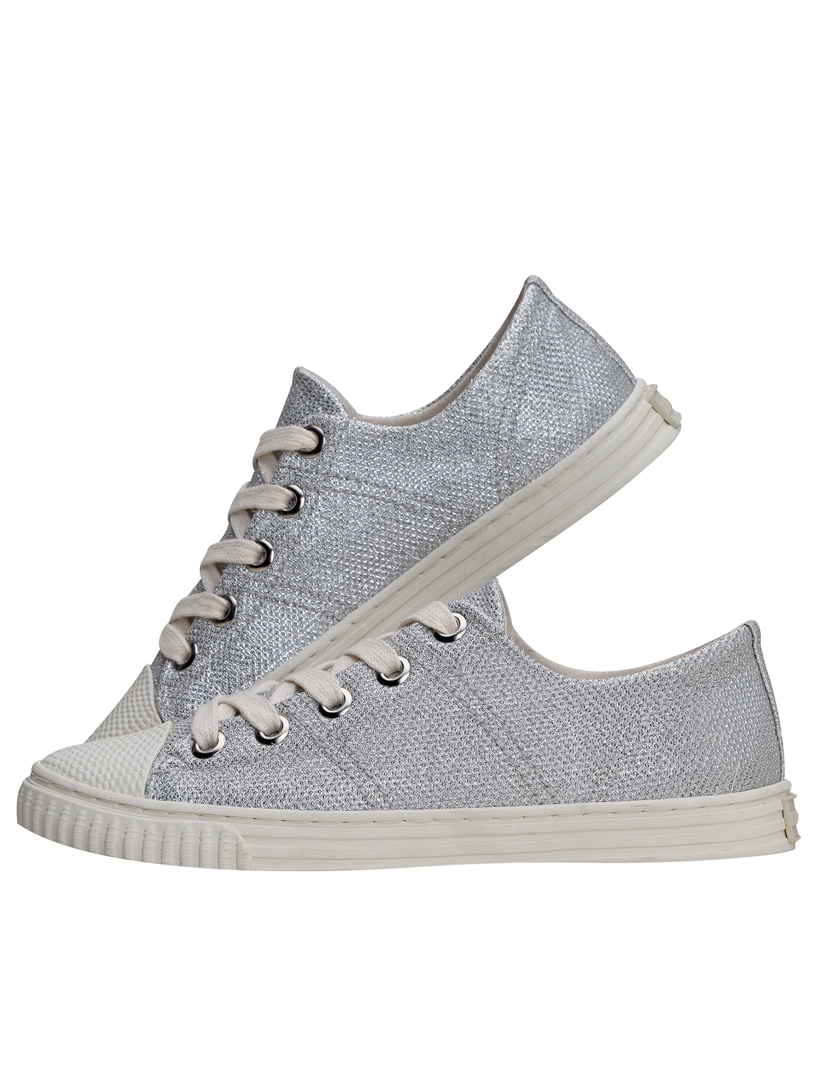 Tênis Feminino Glitter Estela  Prateado Bamba