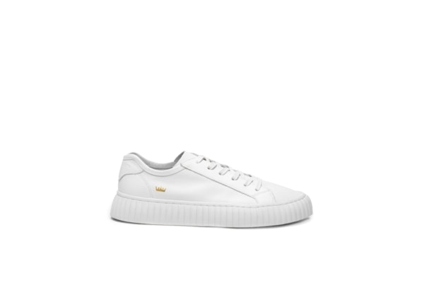 Tênis Feminino Grip Couro Coroa - Branco