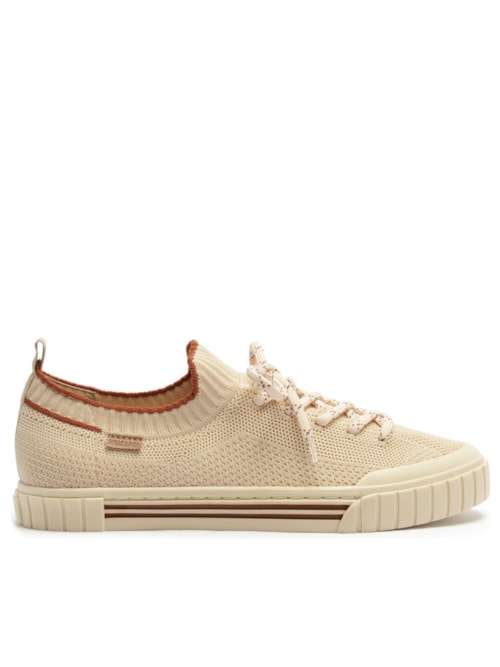 Tênis Feminino Knit Alê - Bege