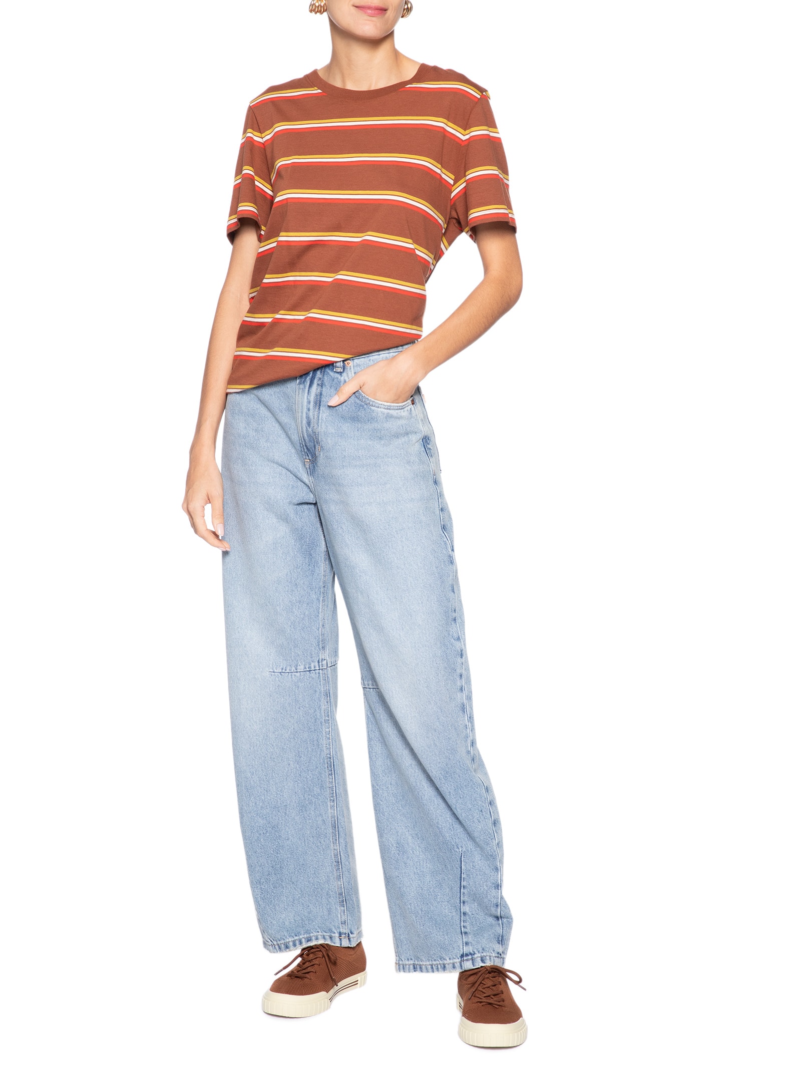 Tênis Feminino Knit Alê – Marrom Anacapri