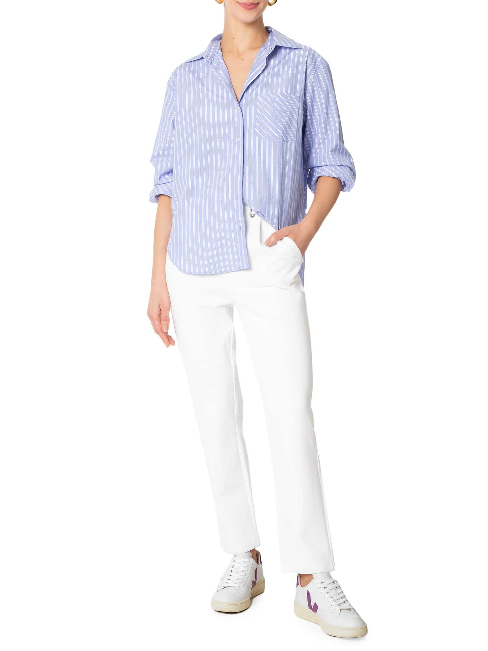 Tênis Feminino Leather V-12 Branco Veja