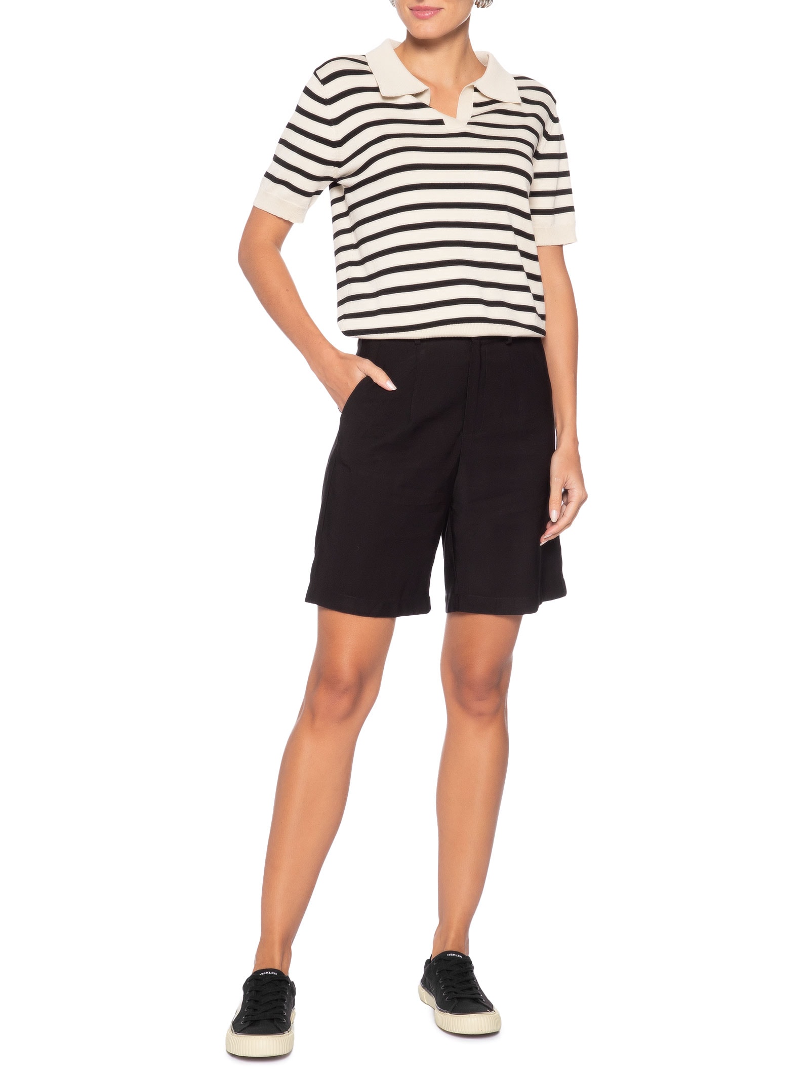 Tênis Feminino Lona +5521 Preto Osklen