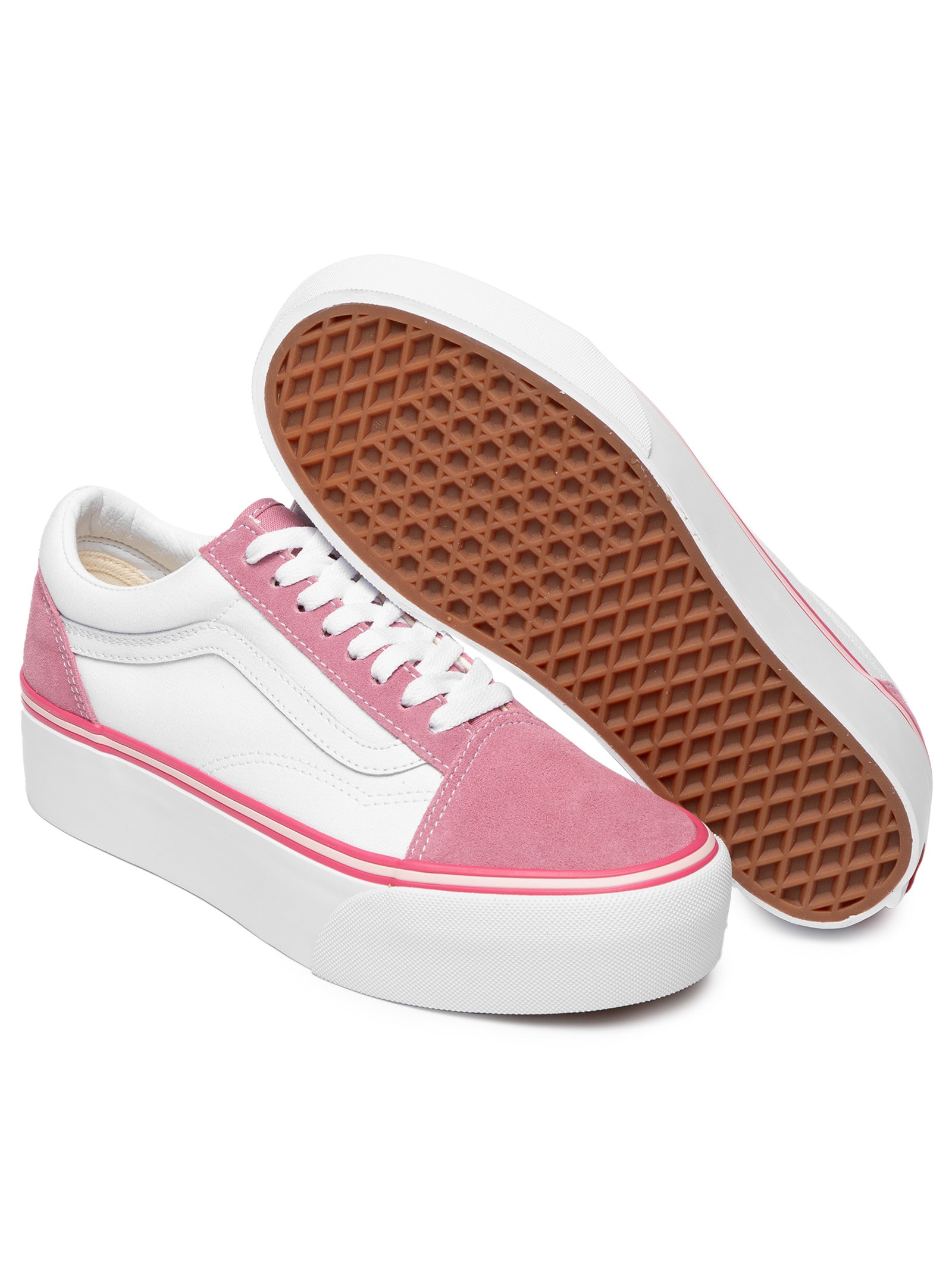 Vans Rosa Vans - Tênis Feminino Old Skool Stackform - Rosa