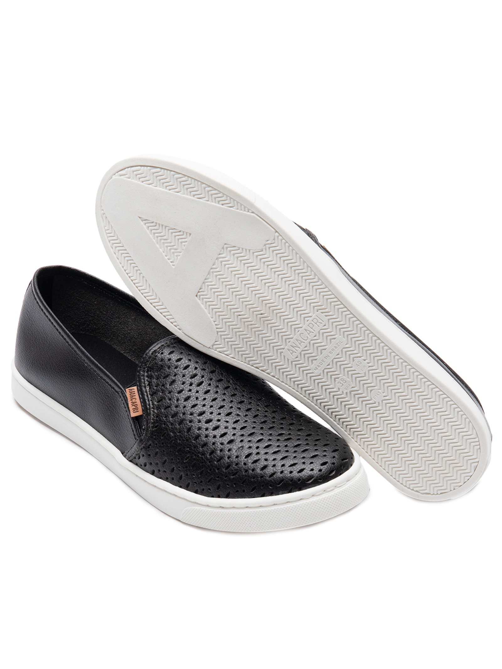 Tênis Feminino Slip On Ana Preto Anacapri