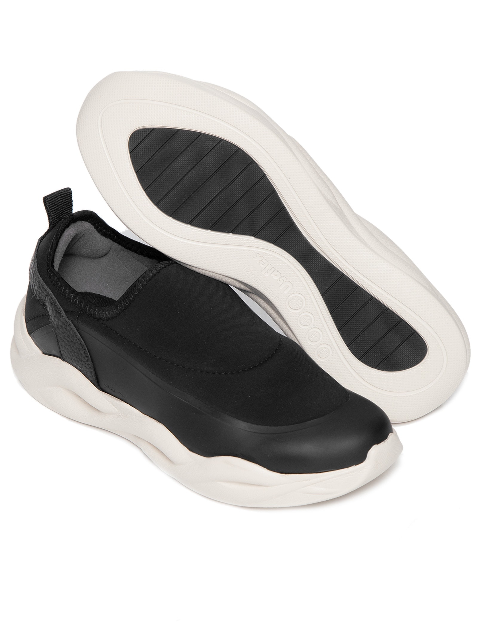 Tênis Feminino Slip On Elastano Preto Usaflex