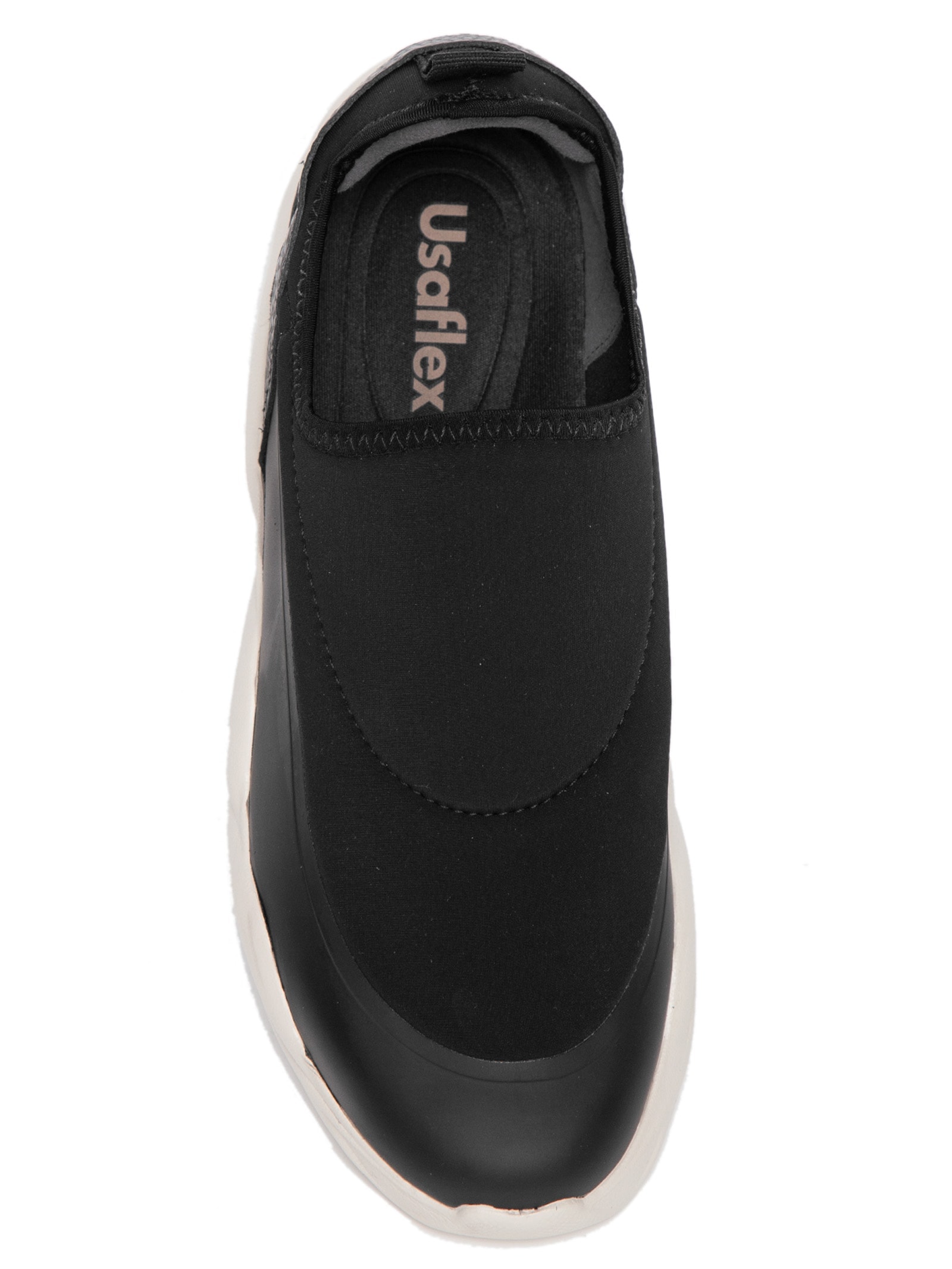 Tênis Feminino Slip On Elastano Preto Usaflex