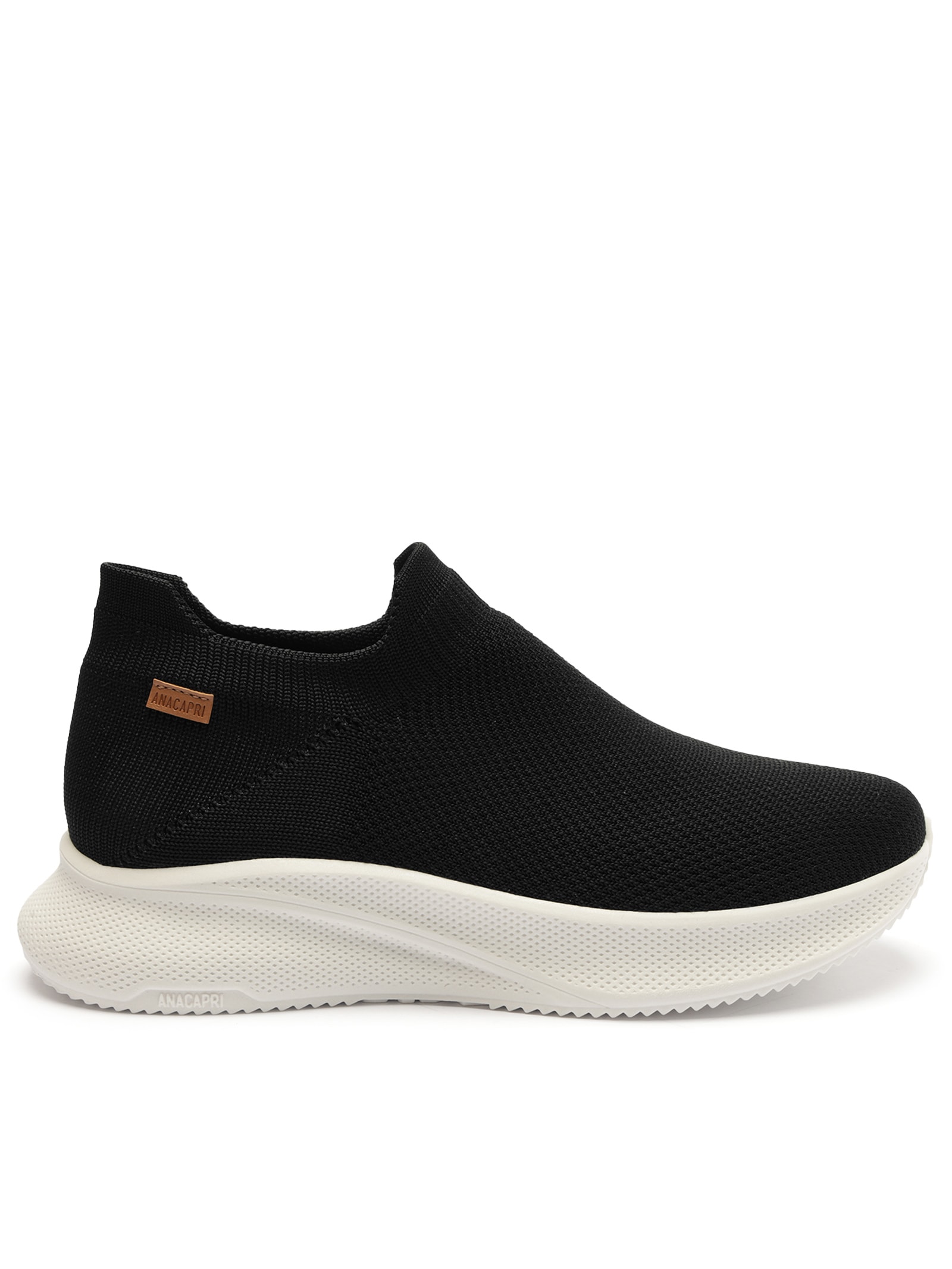 Tênis Feminino Slip On Knit Mono Sporty Anacapri Preto