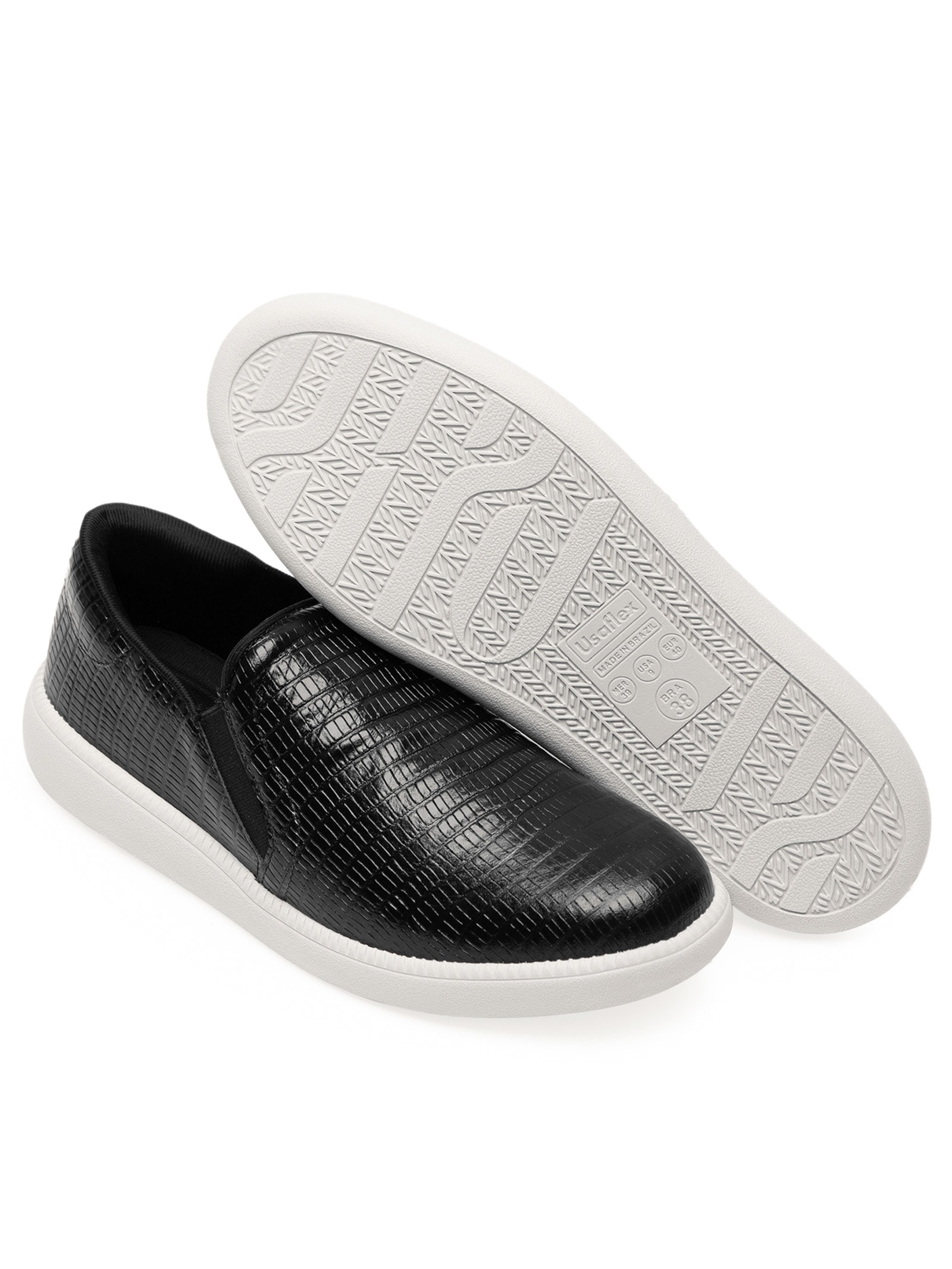 Tênis Feminino Slip On Preto Usaflex