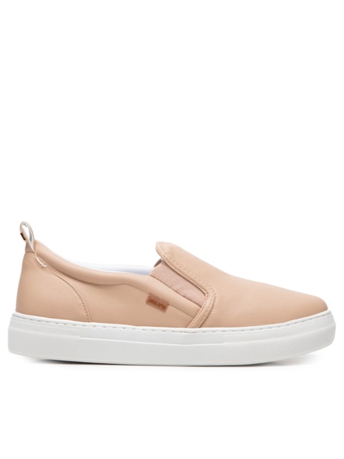 Tênis Feminino Slip On Sola Alta – Bege