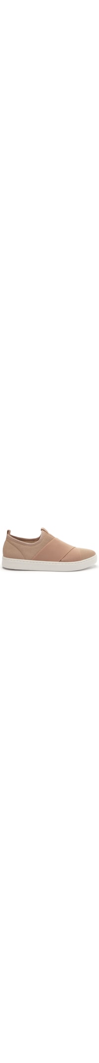 Tênis Feminino Slip On Tecido Elásticos - Bege