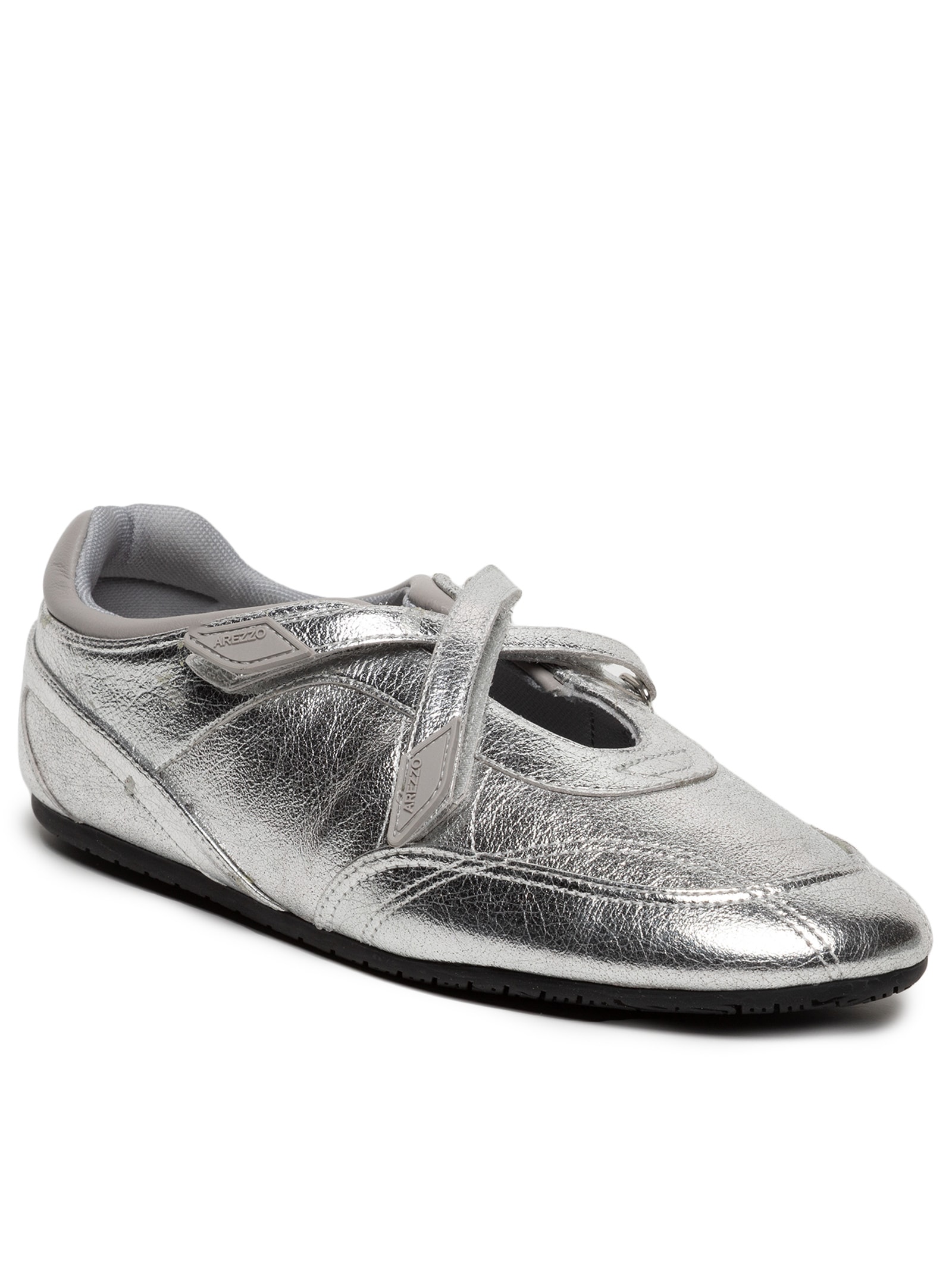 Tênis Feminino Slip On Tiras Velcro Prateado Arezzo