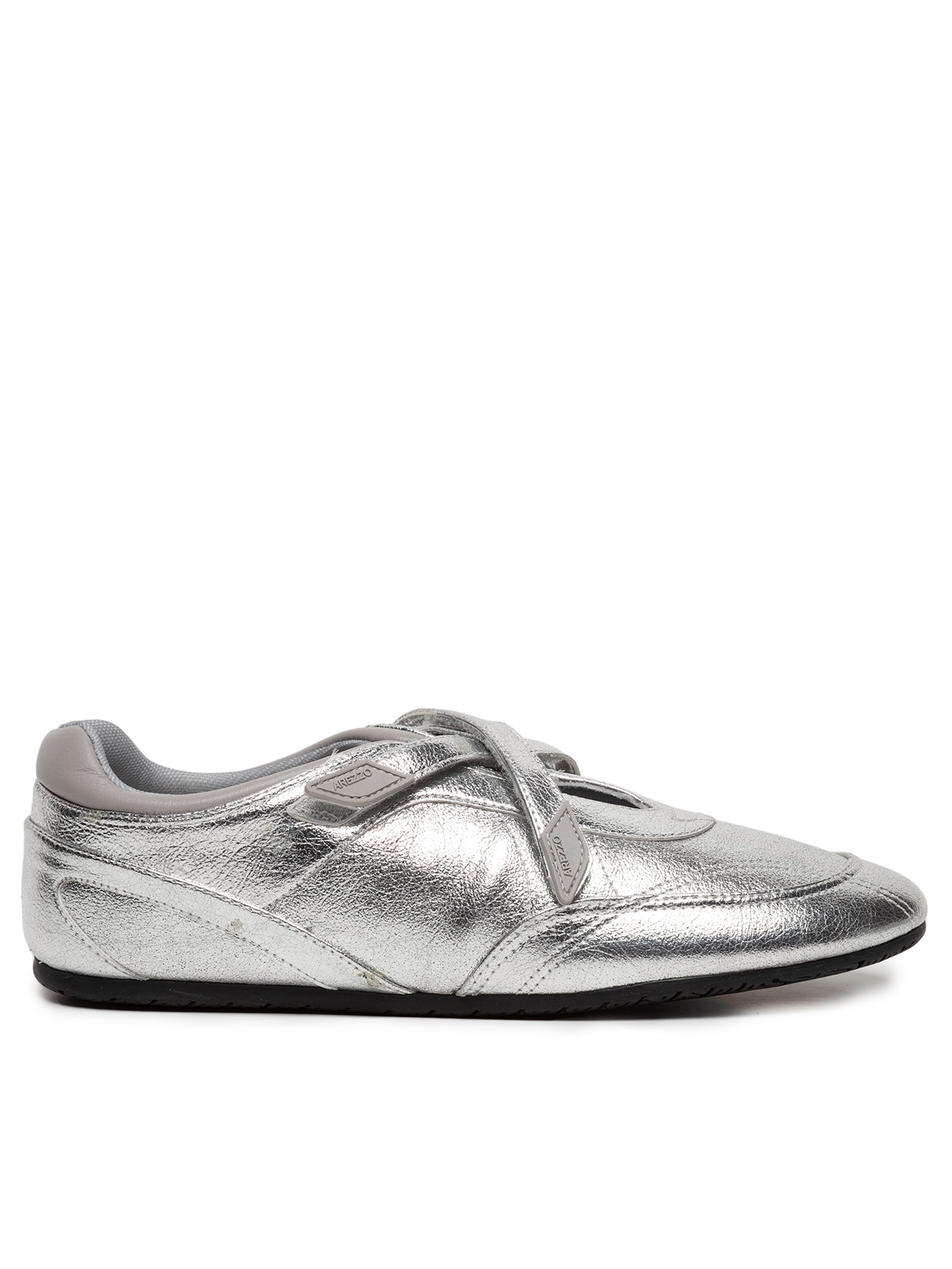 Tênis Feminino Slip On Tiras Velcro Prateado Arezzo