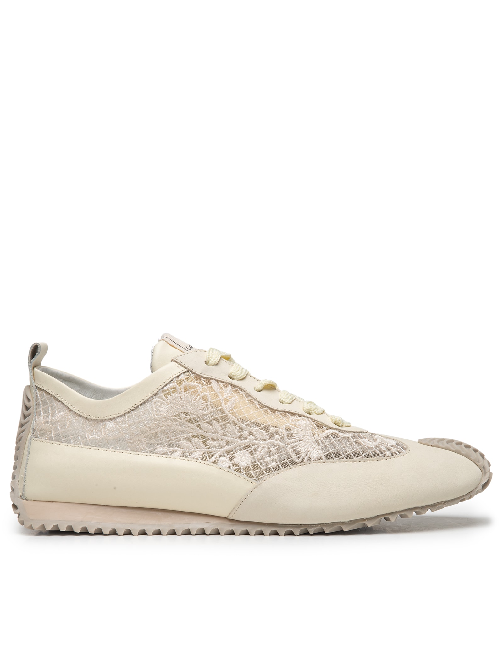 Tênis Feminino Sneakers Couro Tela Bege Capodarte