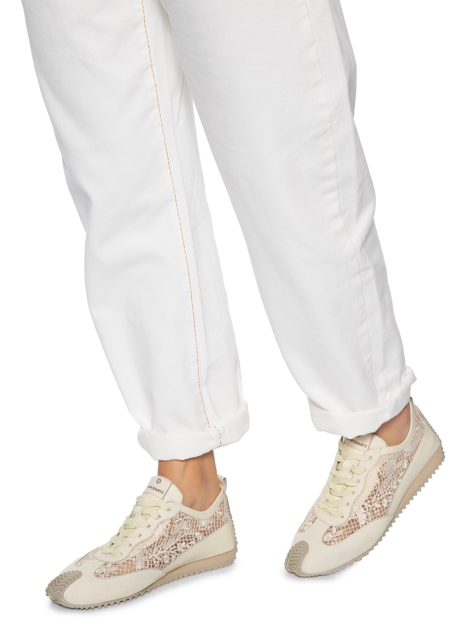Tênis Feminino Sneakers Couro Tela Bege Capodarte