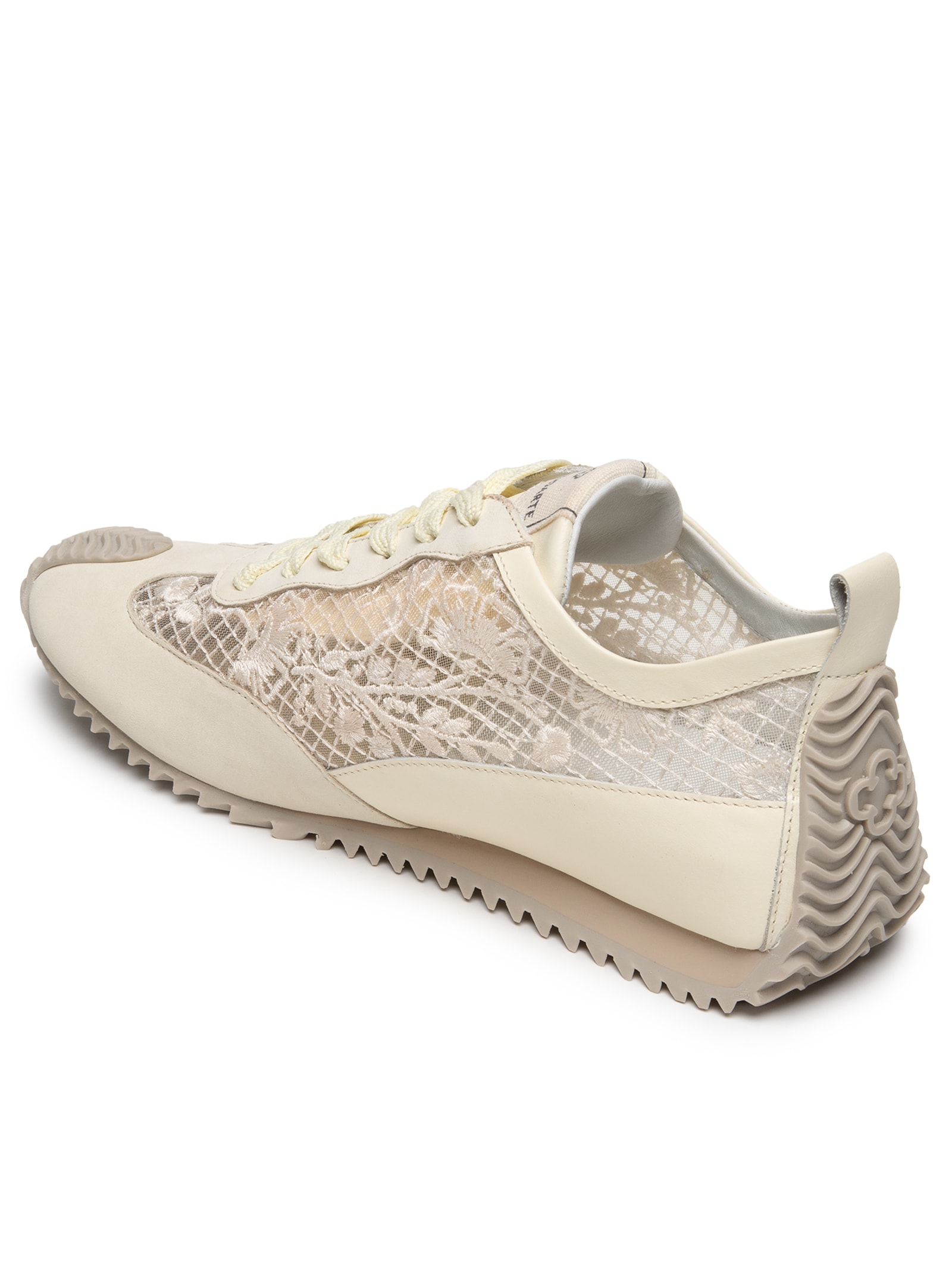 Tênis Feminino Sneakers Couro Tela Bege Capodarte
