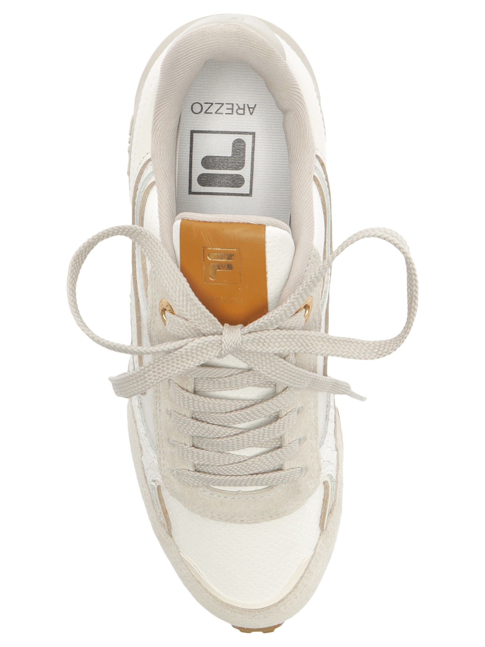 Tênis Feminino Solado Esportivo Suede Branco Arezzo + Fila