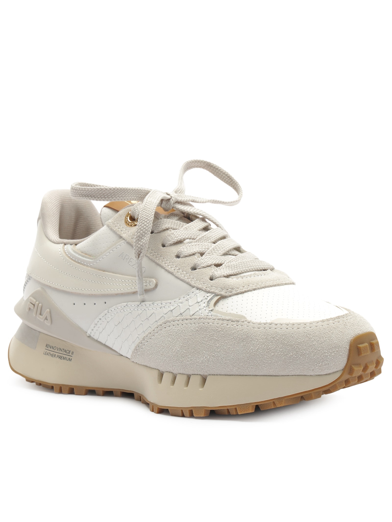 Tênis Feminino Solado Esportivo Suede Branco Arezzo + Fila