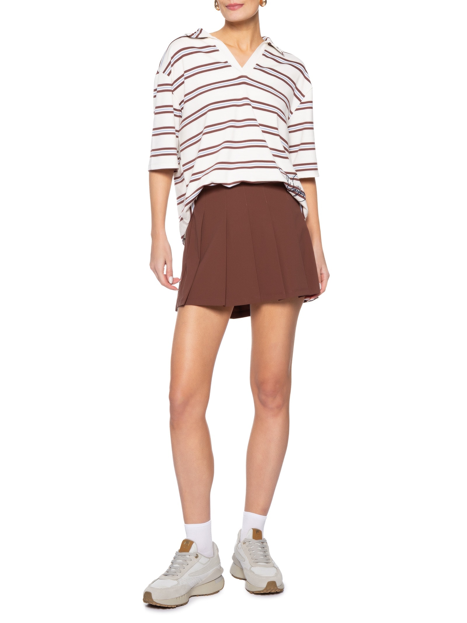 Tênis Feminino Solado Esportivo Suede Branco Arezzo + Fila