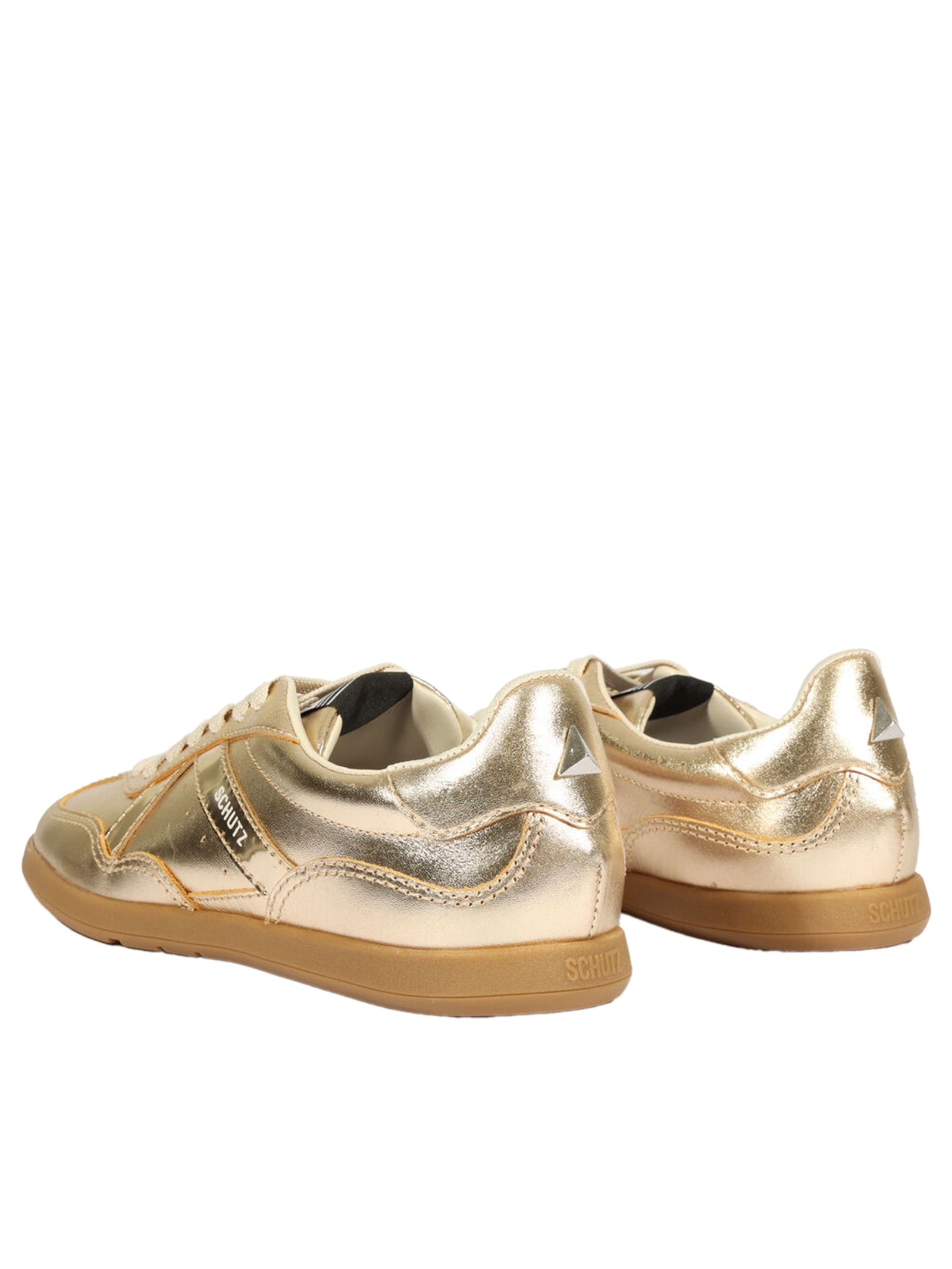 ST（3点） Schutz - Tênis Feminino ST Couro - Dourado