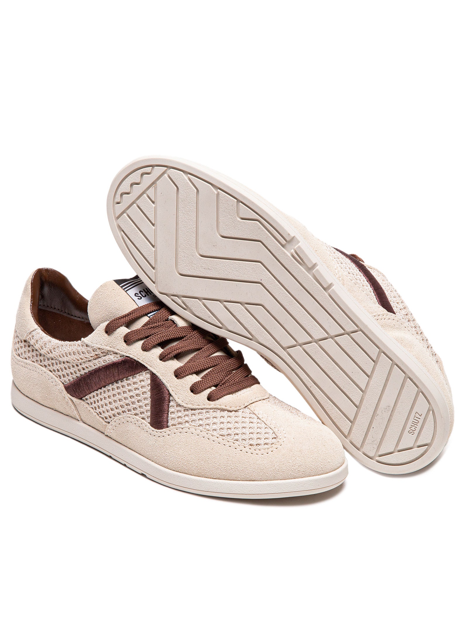 Tênis Feminino ST Knit Suede Marrom Schutz