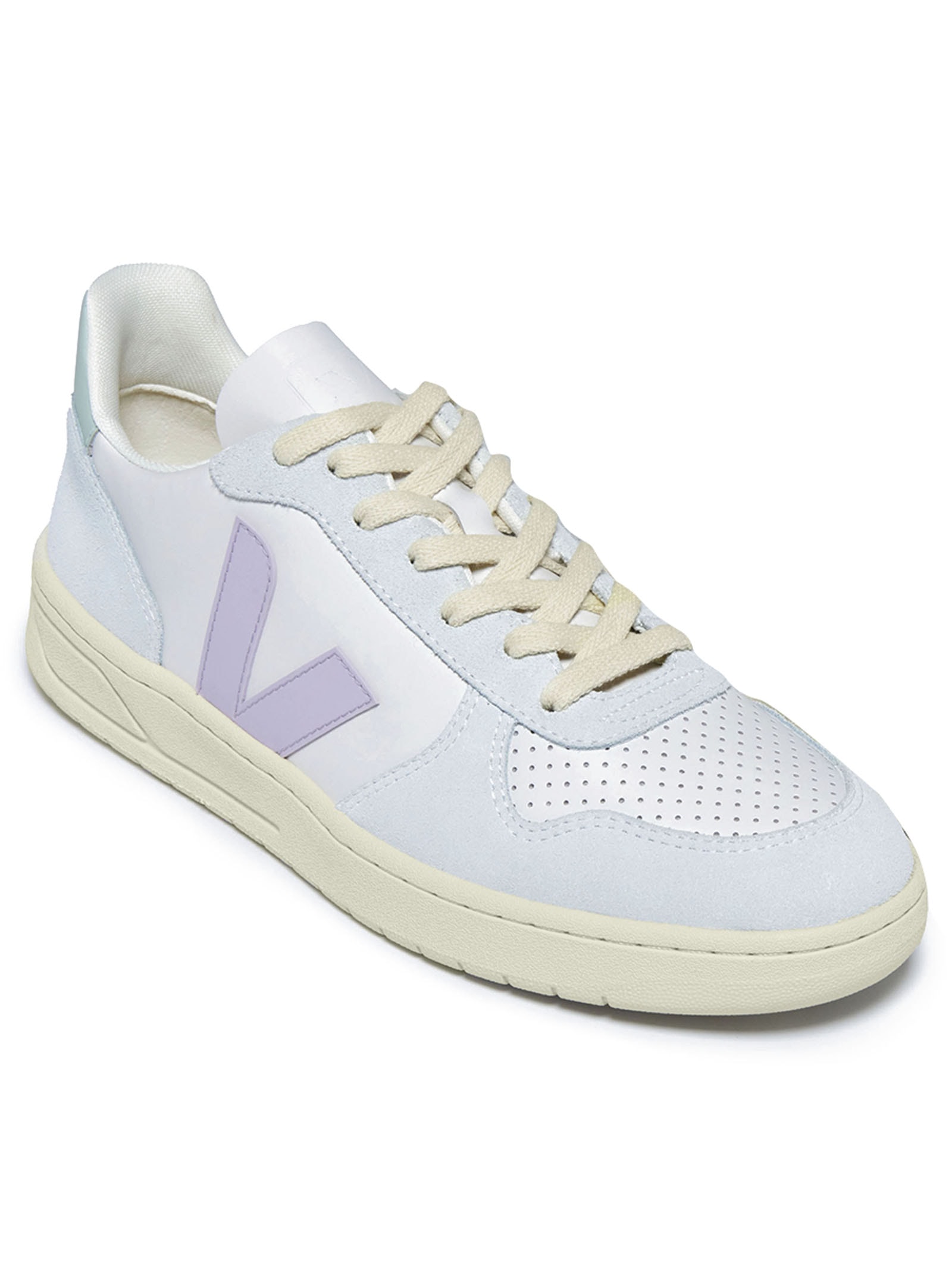 Veja - Tênis Feminino V-10 Leath Gravel Menthol Parme - Azul