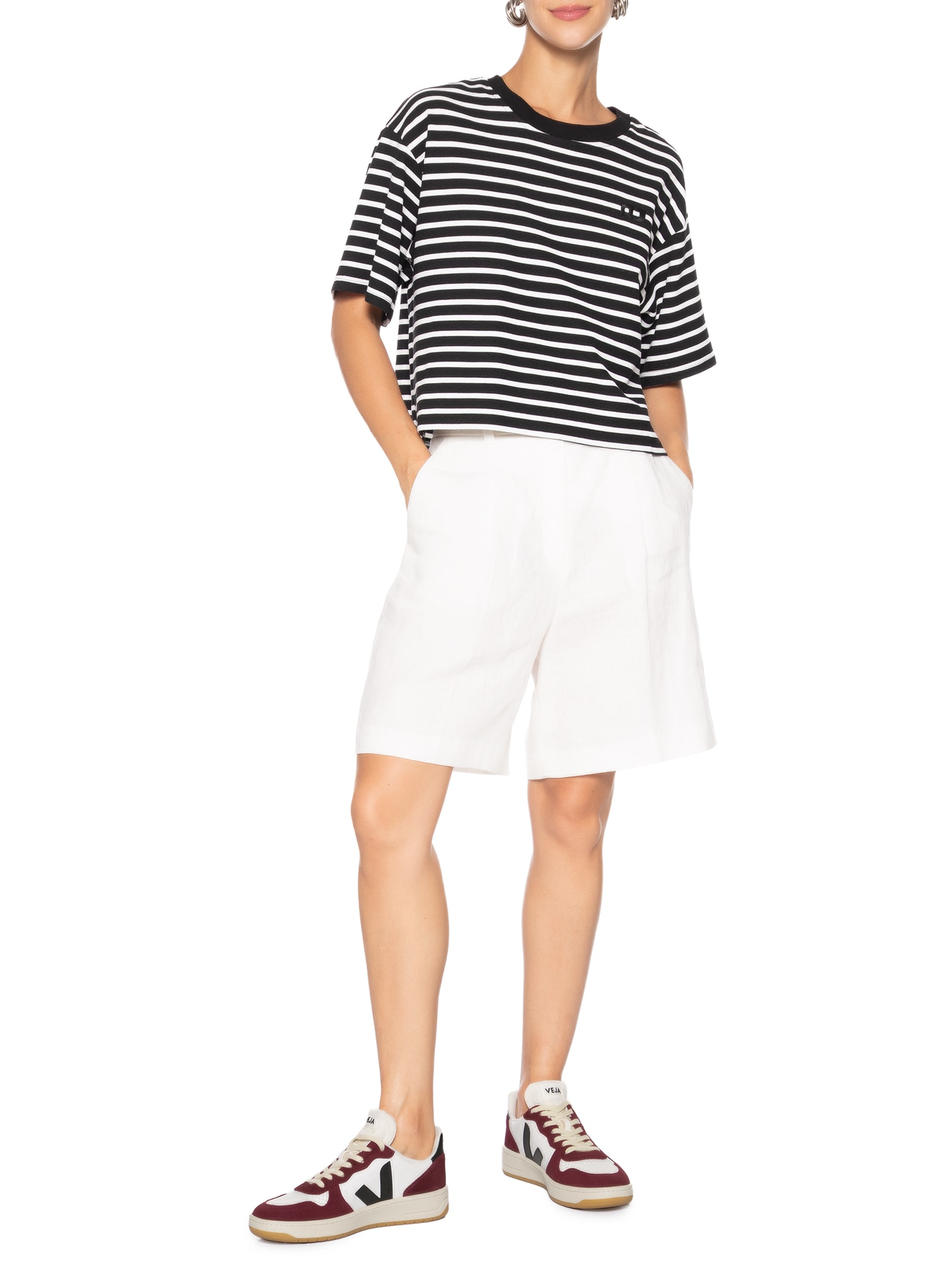 Tênis Feminino V-10 Leather Branco Veja