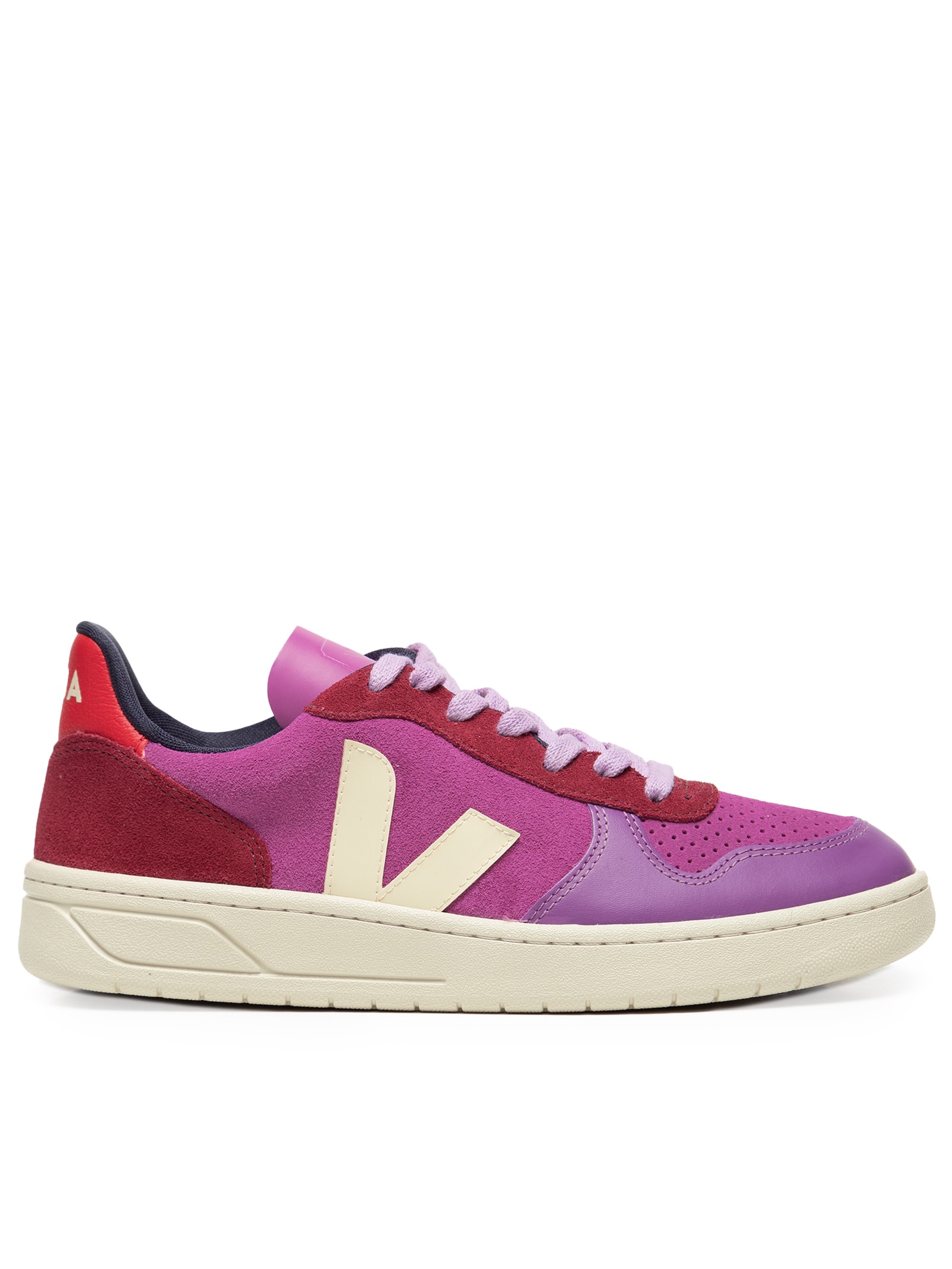 Tênis Feminino V-10 Suede Multico Ultraviolet Calcaire - Veja - Rosa