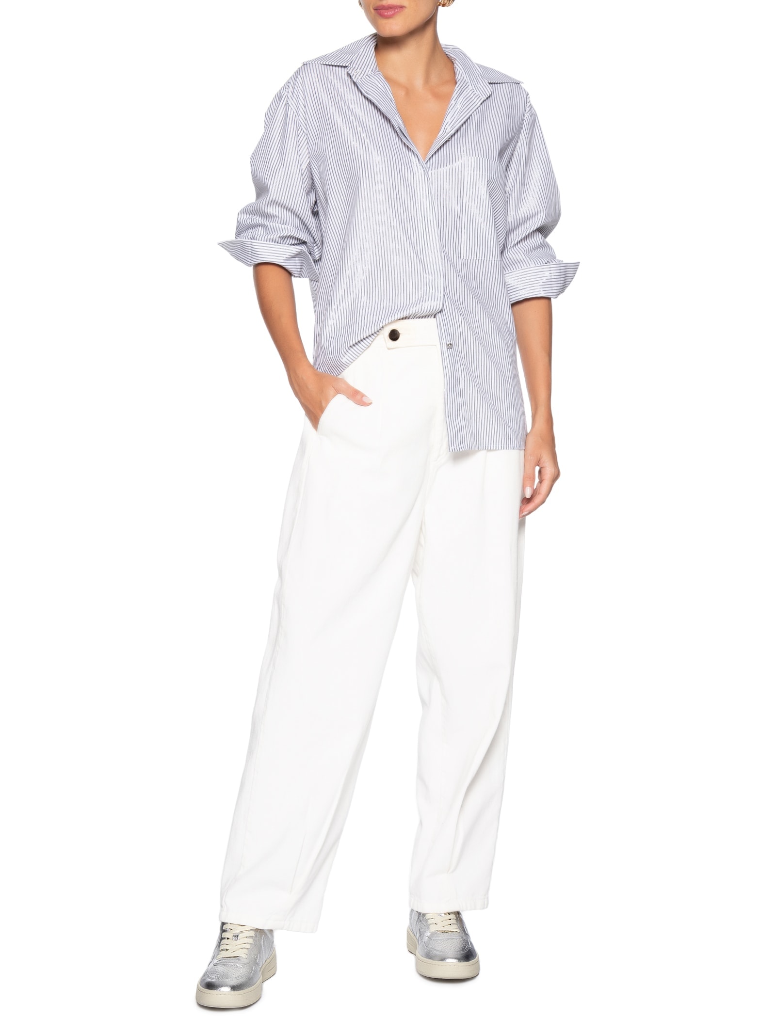 Tênis Feminino V-90 O.T. Leather Prateado Veja