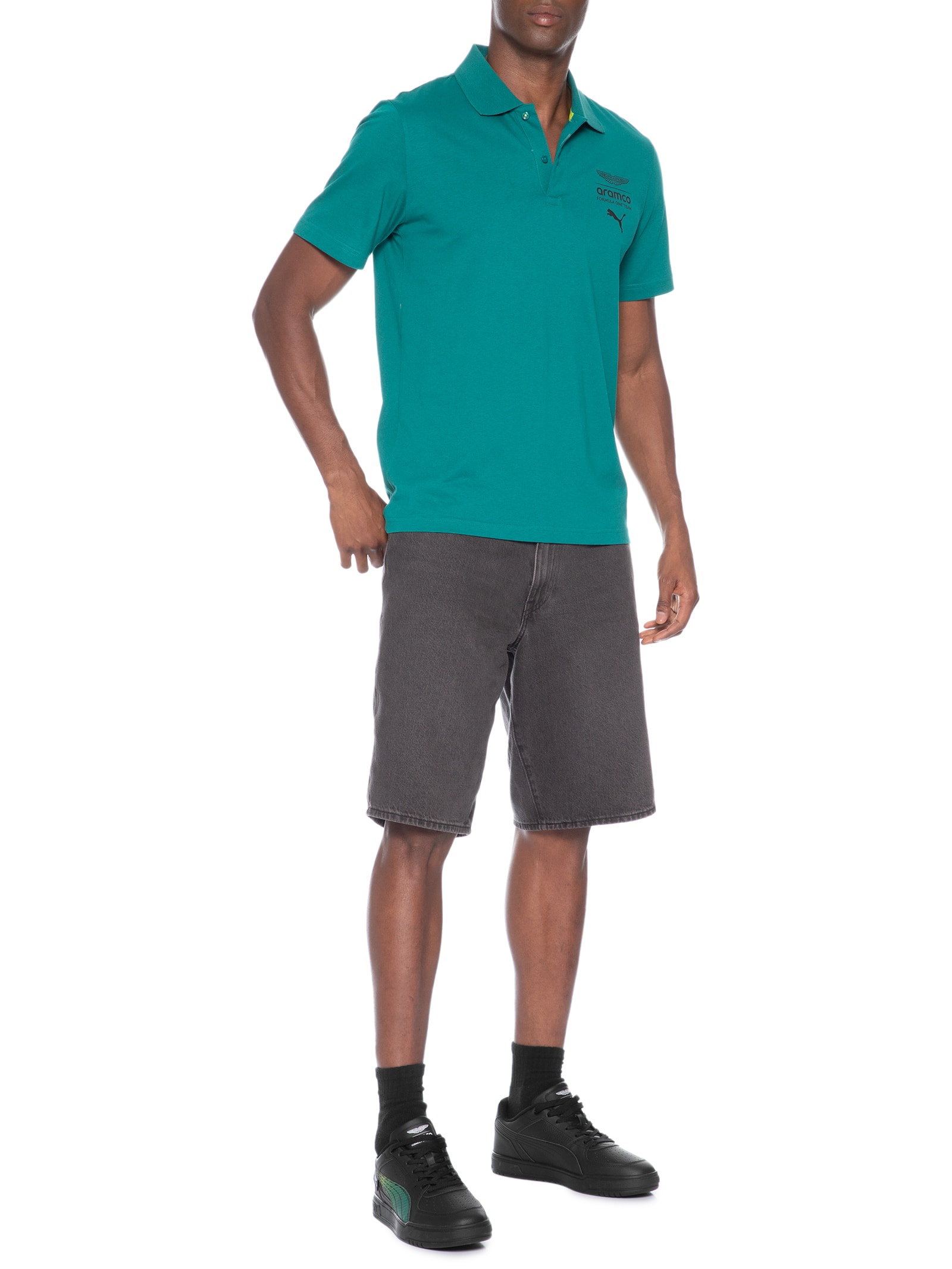 Tênis Masculino AMF1 Caven III Preto Puma + Aston Martin